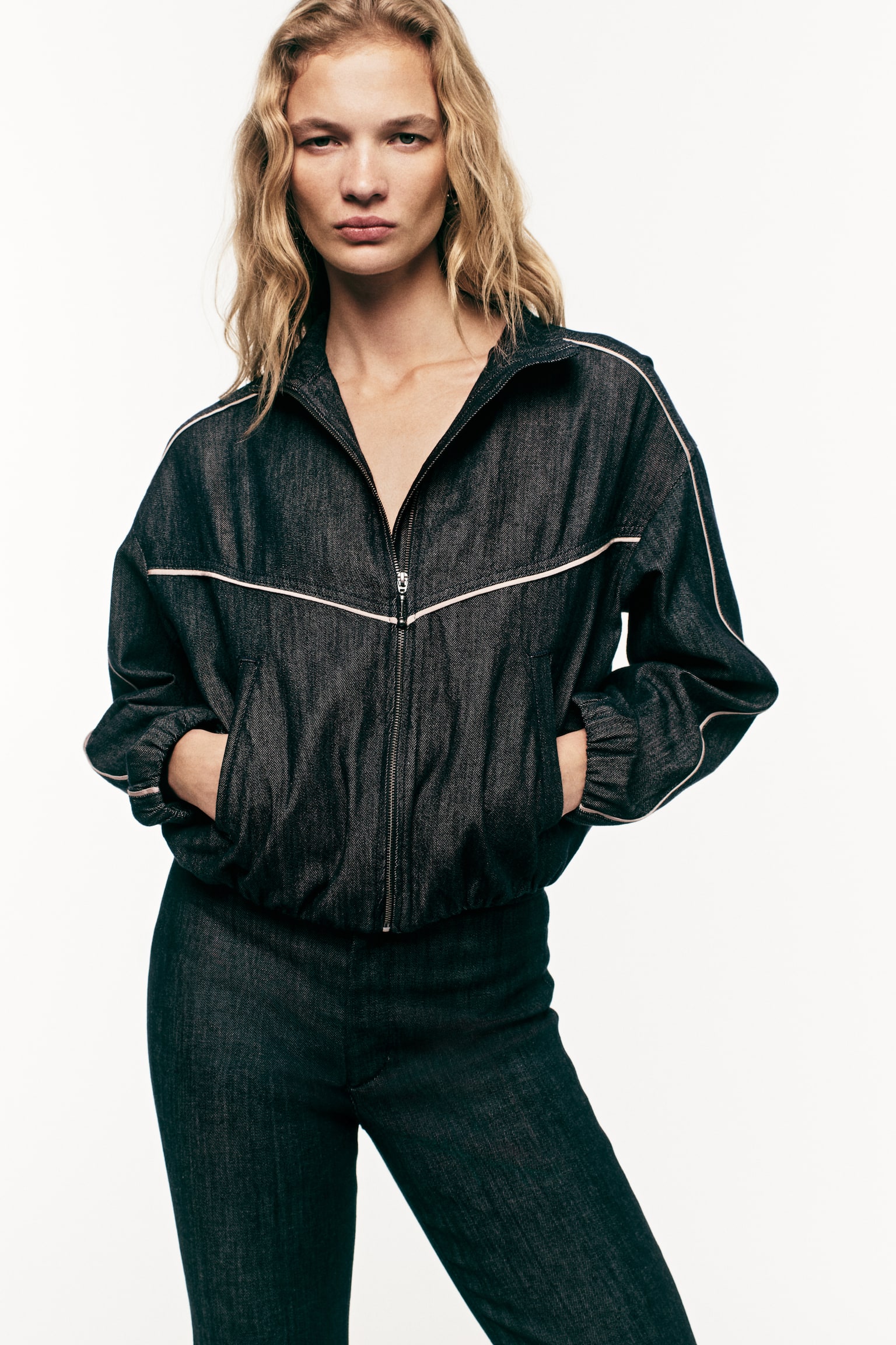 Oversized denim jacket - Dark denim blue - 5