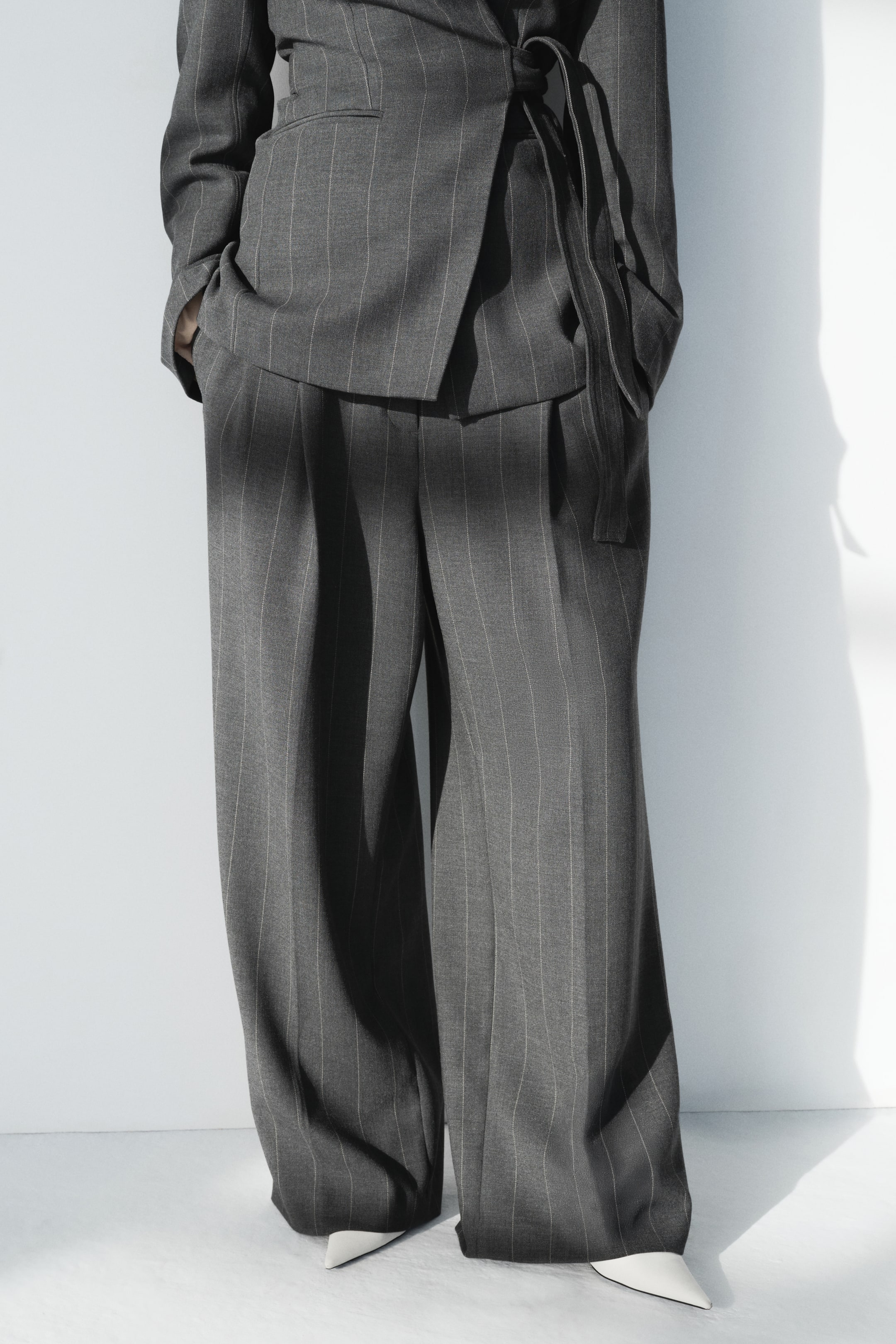 View larger image: Tailored trousers - Dark grey/Pinstriped - Ladies | H&M IN 2