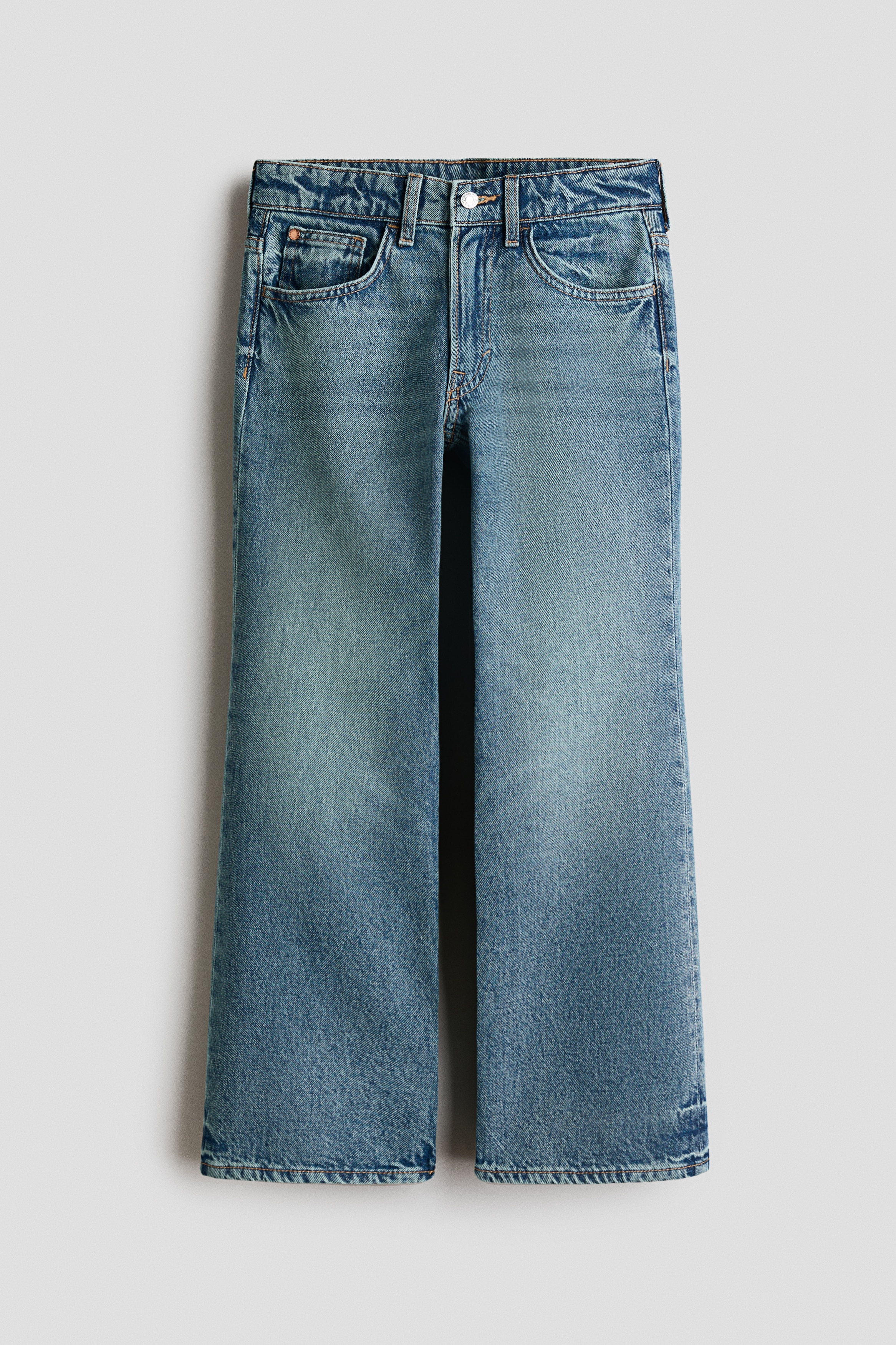 Loose Fit Bootcut Leg Jeans - Denimblå