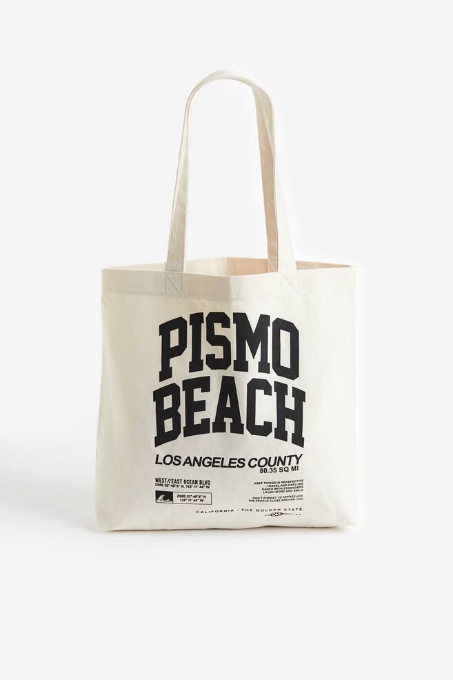 Shopper i canvas med tryk - Naturhvid/Pismo Beach - 2