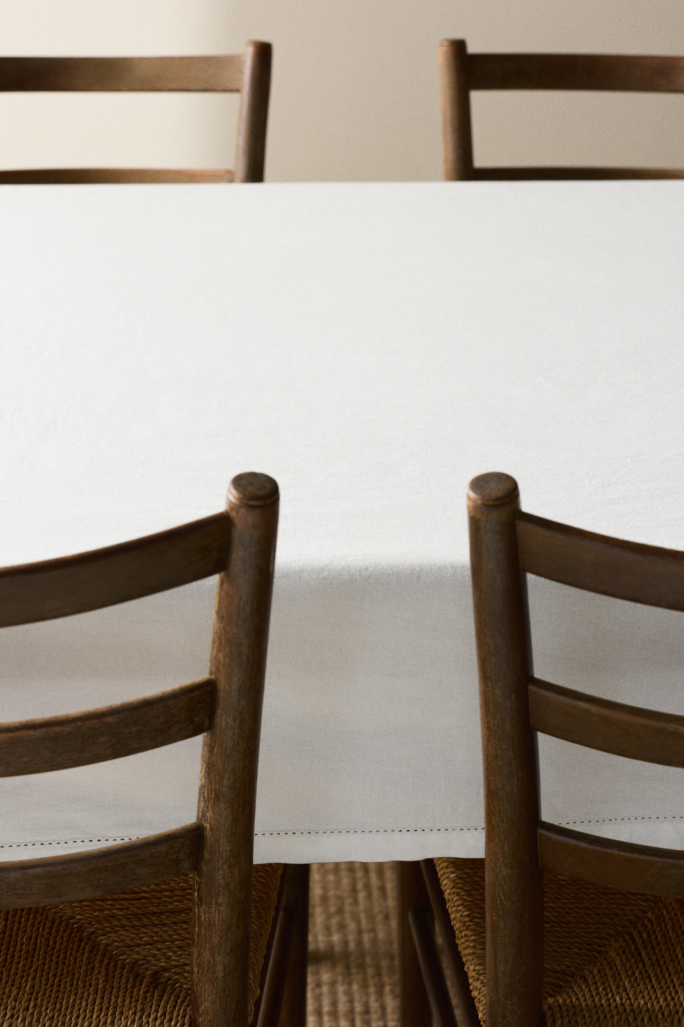 Tovaglia in cotone - Bianco/Greige chiaro