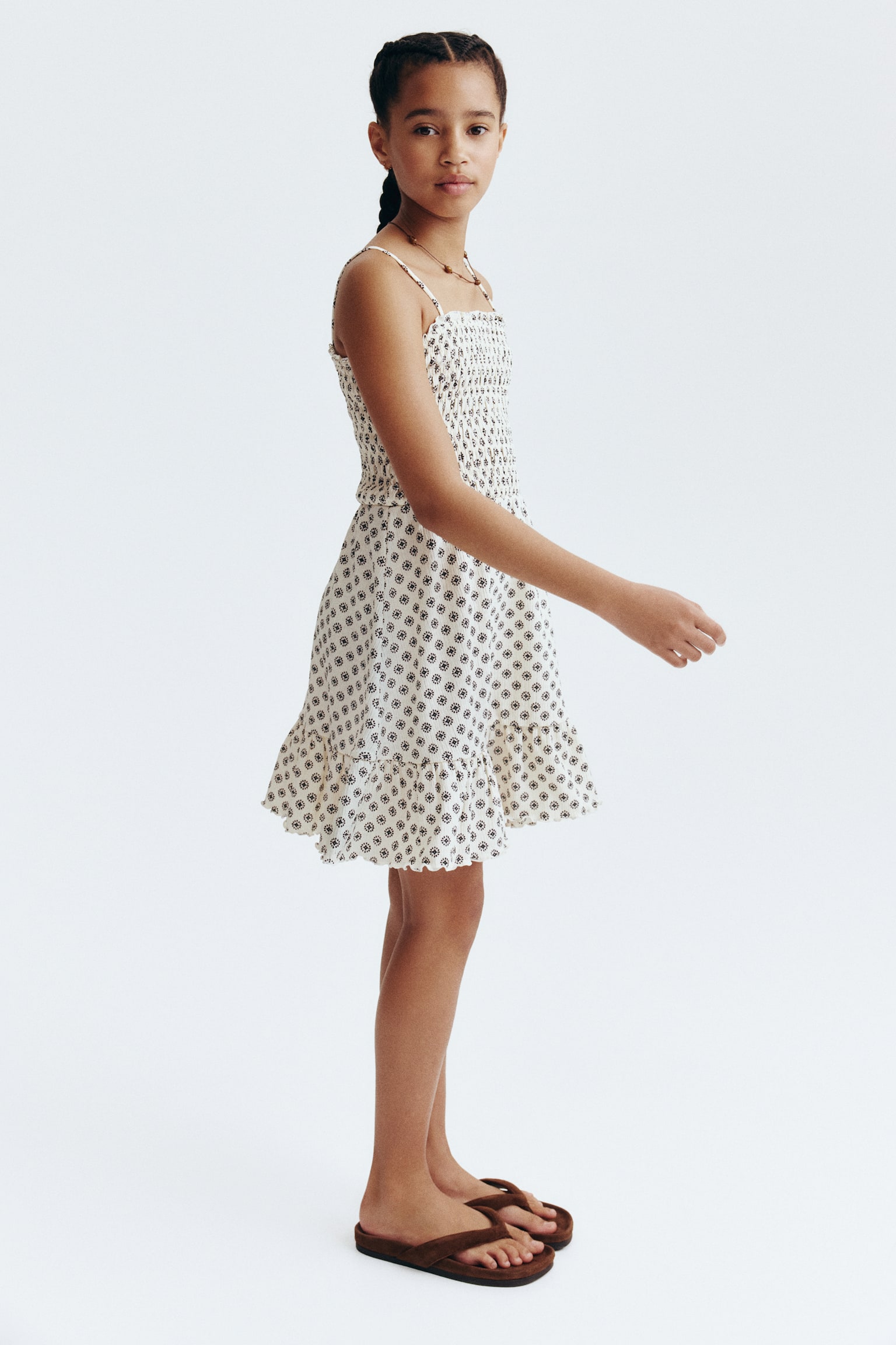 Robe smockée-Ivoire/motif - 4