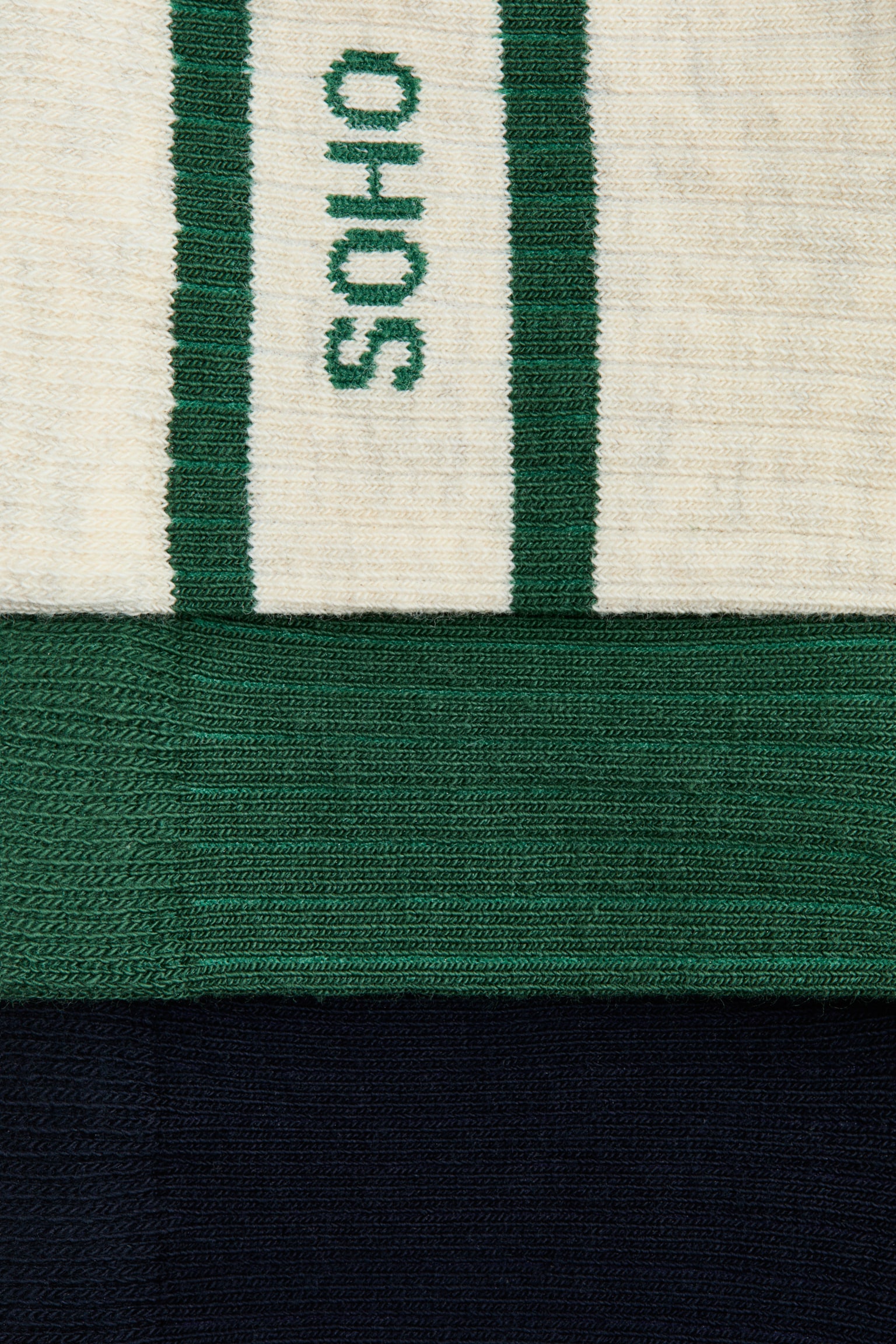 Набір із 3 пар шкарпеток у рубчик - Темно-зелений/SOHO - 3