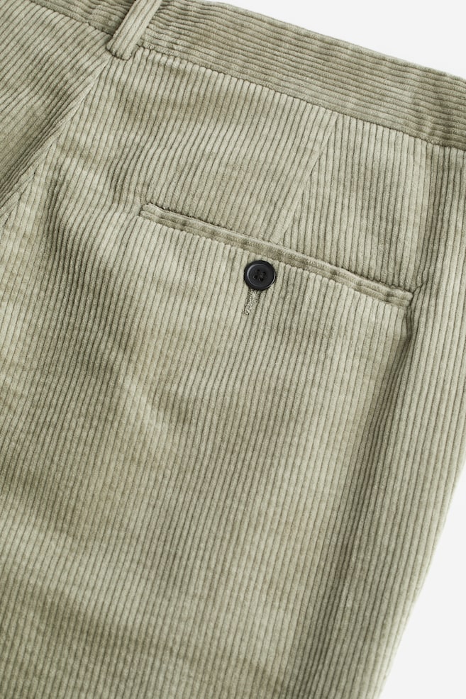 Regular Fit Corduroy trousers - Sage green/Black/Cream - 4