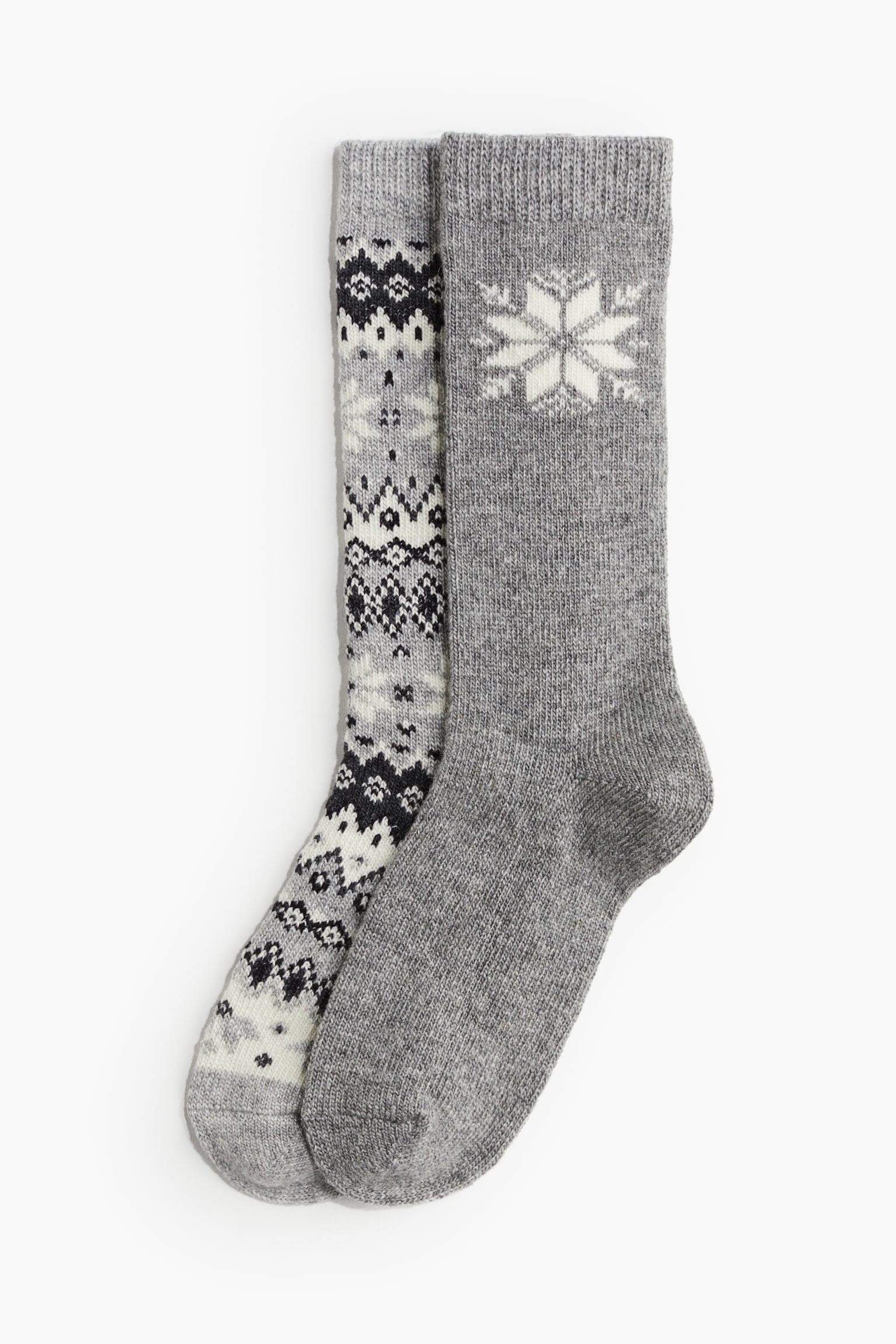 2-pack socks - Light grey marl/Patterned/Beige/Patterned/Light beige marl/Navy blue/Dark grey/Patterned - 2