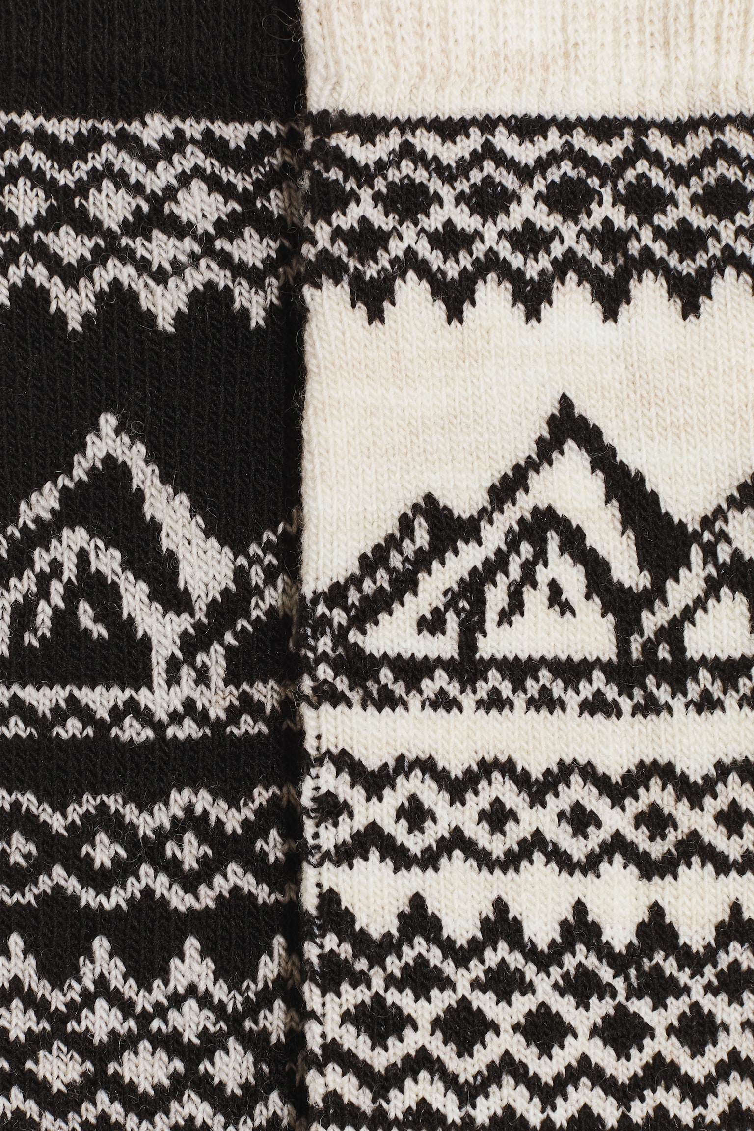 2-pack wool-blend socks - Black/Patterned/Dark blue/Patterned/Red/Patterned - 2