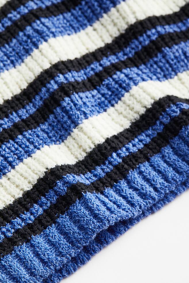 Rib-knit sweater vest - Blue/Striped/White/Black/Block-coloured - 2