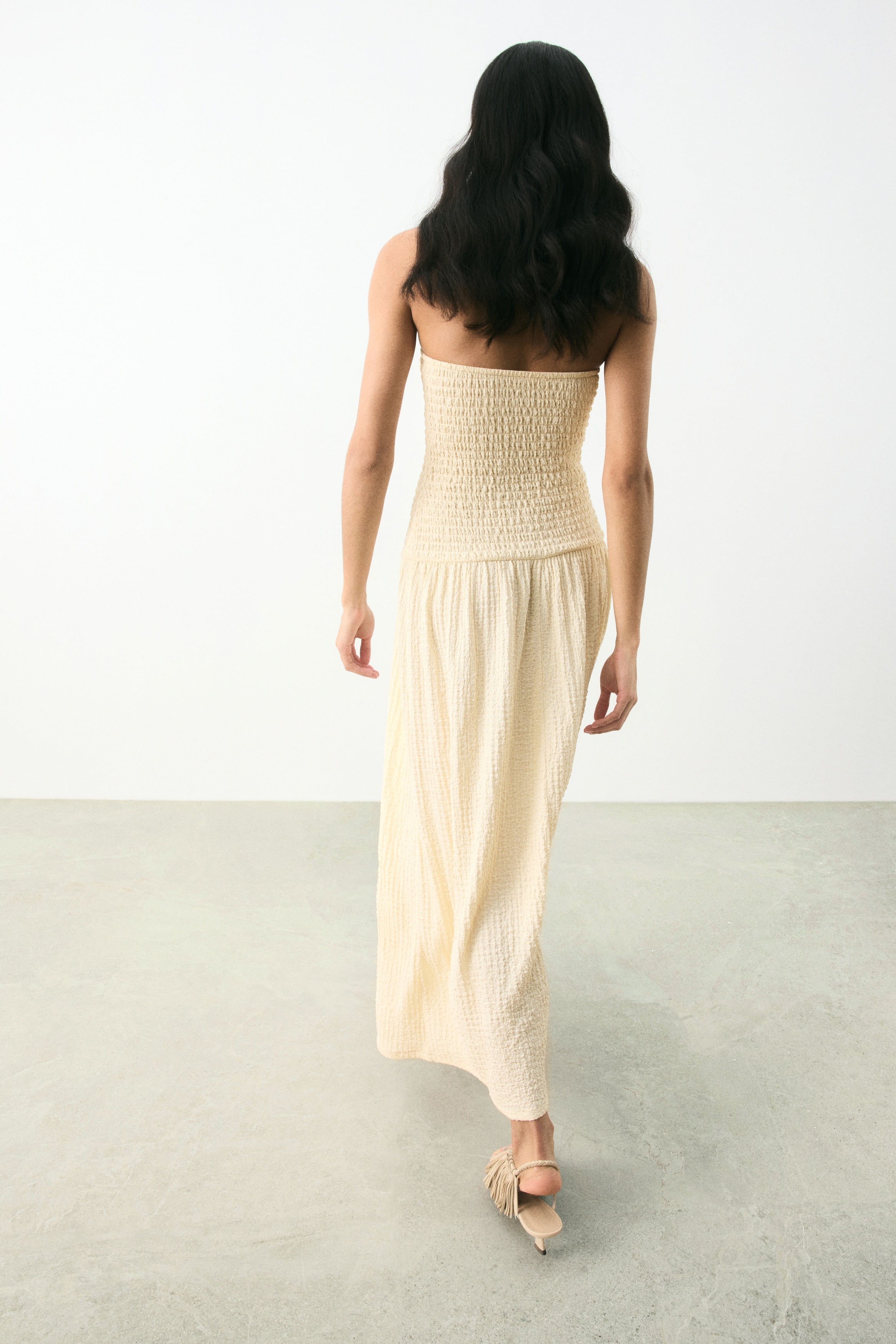 Smocked bandeau dress