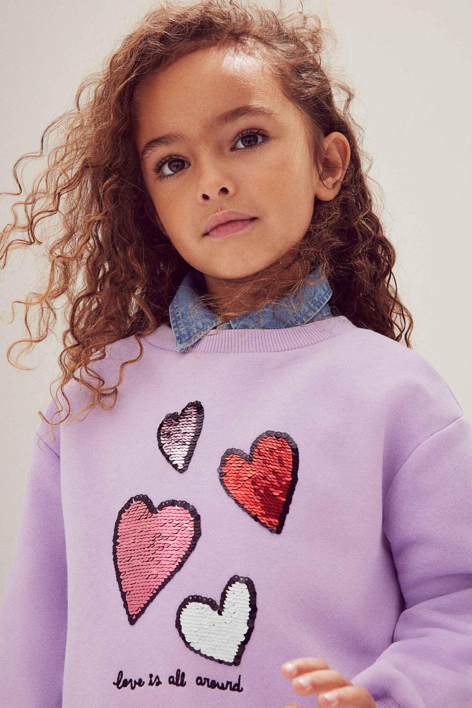 Design Detail Sweater - Light purple/Hearts/Pink/Unicorn - 2