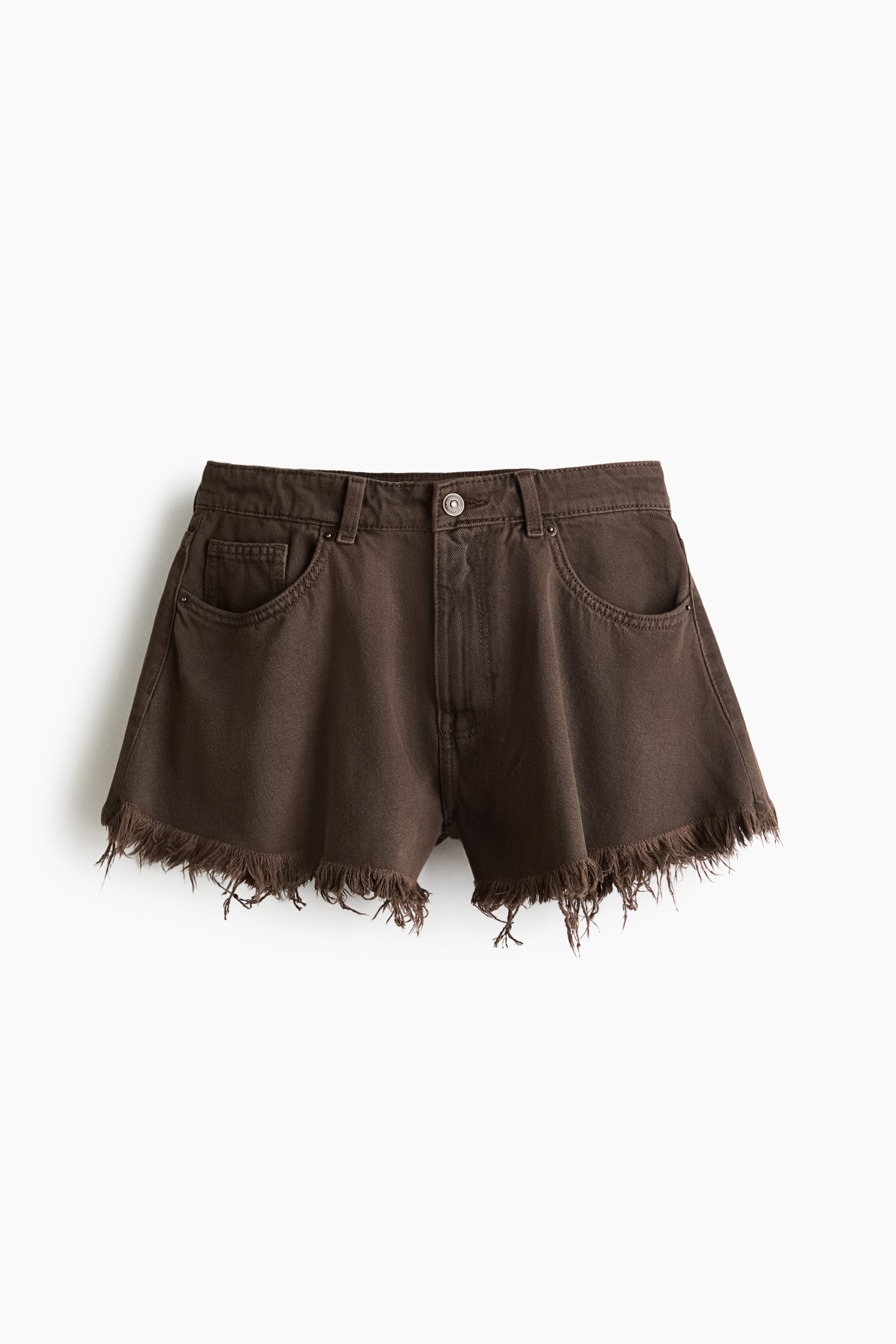 View larger image: Frayed denim shorts - Brown - Ladies | H&M 1