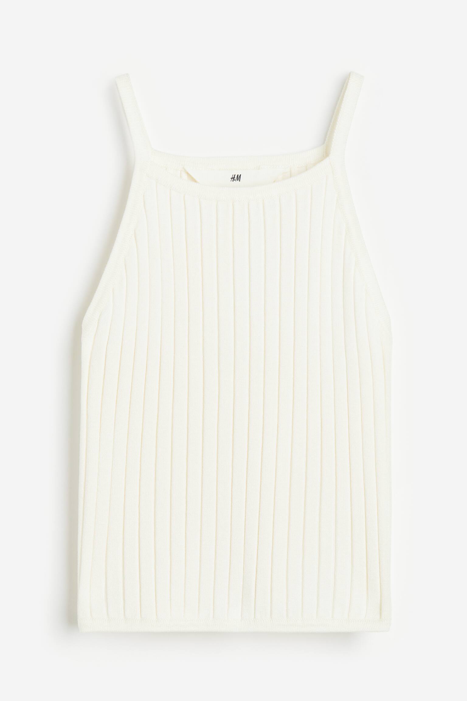 Rib Knit Cami - White/White/Stripe/Black/Dark blue/Stripe - 1