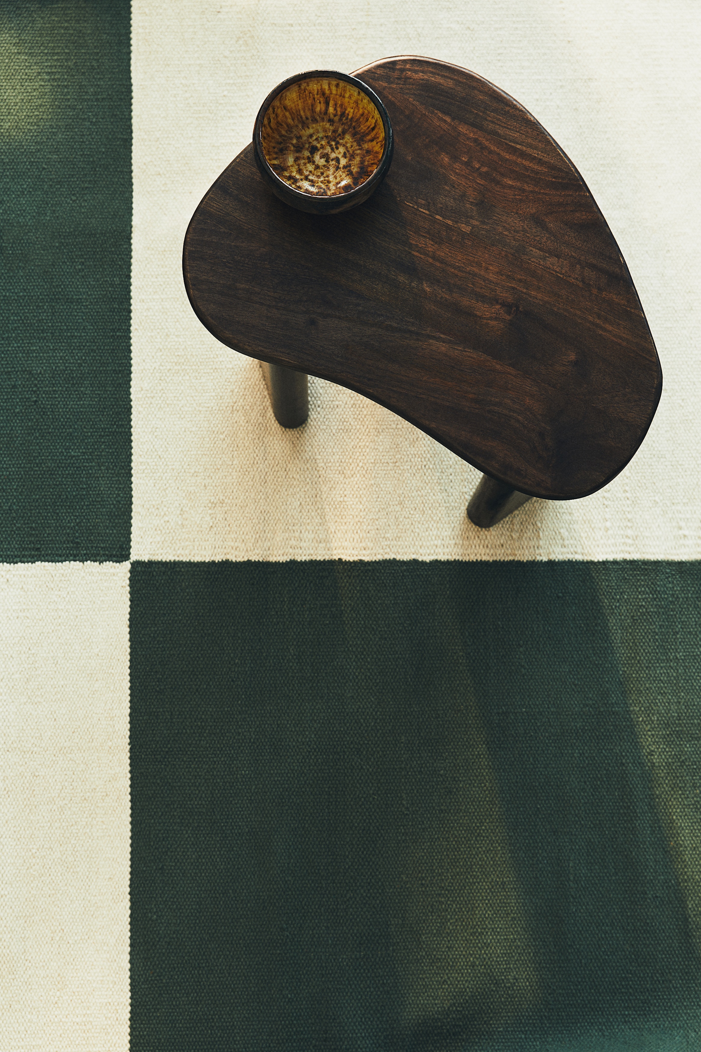 Bijzettafeltje van mangohout - Donkerbruin/Donkerbruin/Lichtbeige