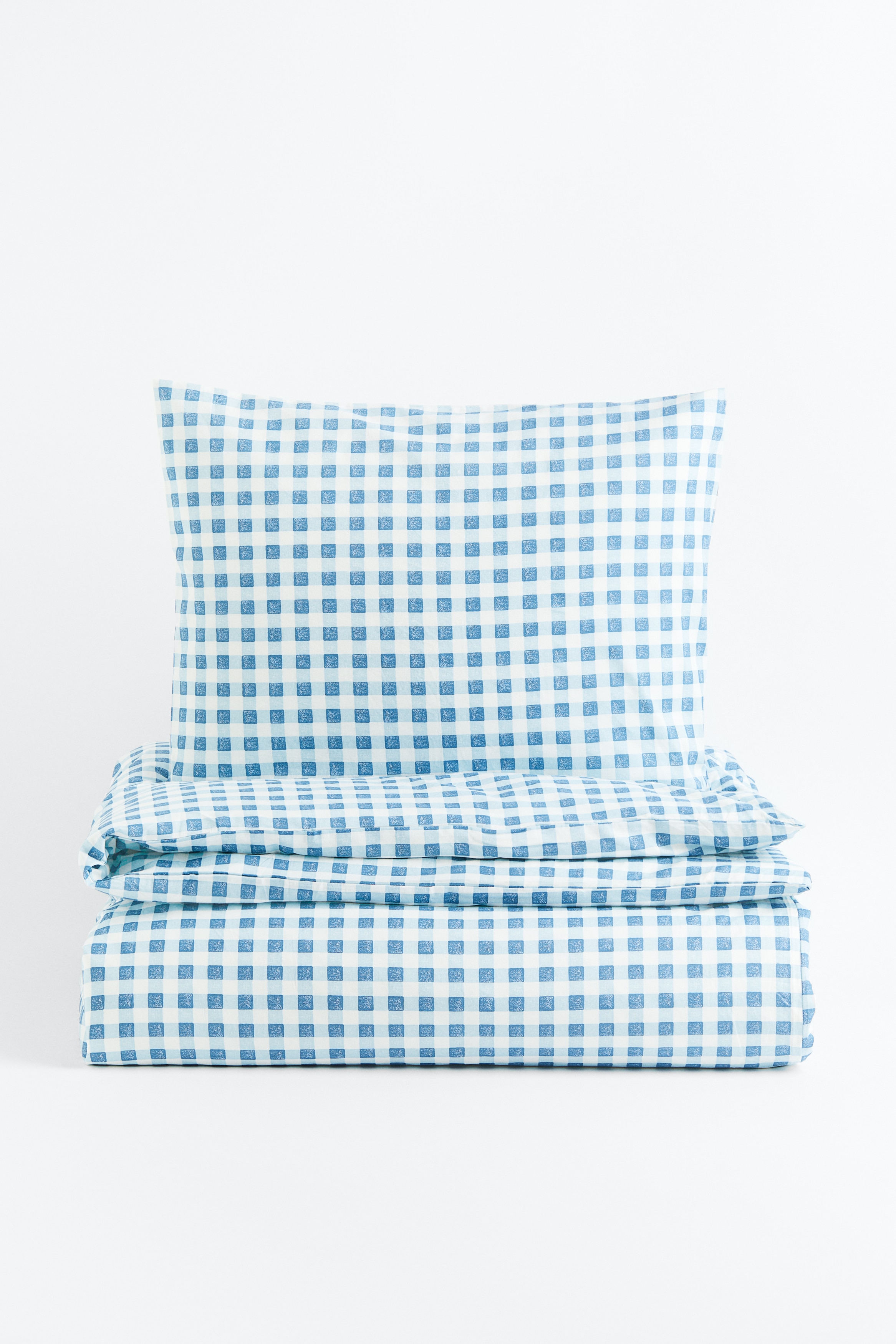 Set de funda de duvet individual - Azul claro/Cuadros