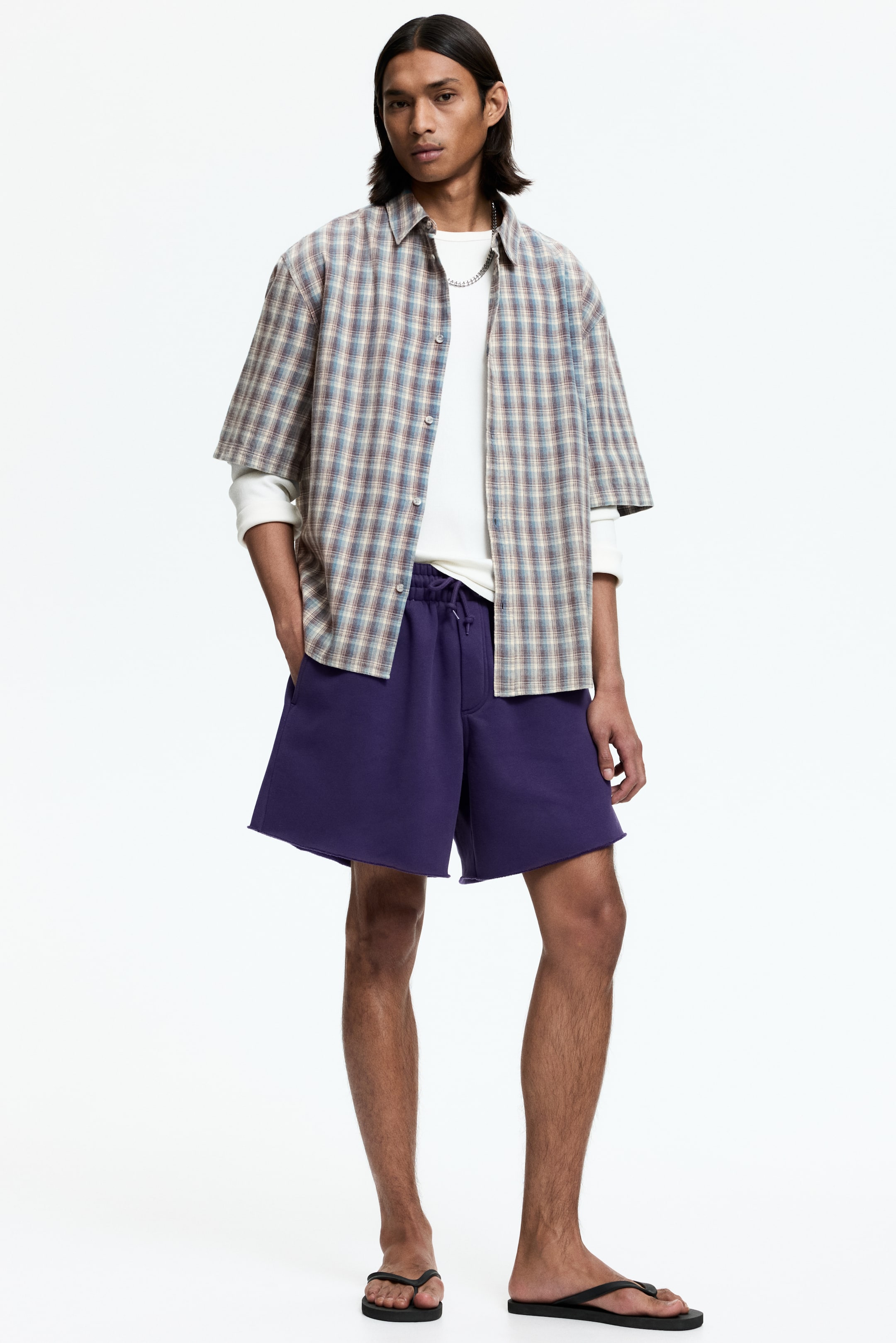 Мужские рубашки H&M Regular-Fit Short-Sleeved Shirt — фото 6
