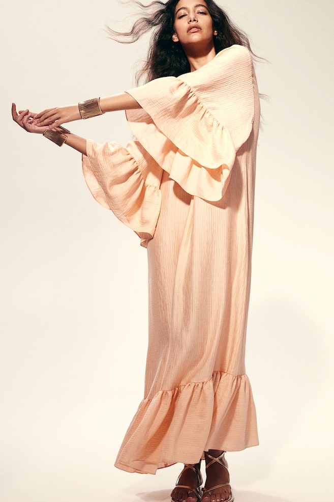 Fashion Peach Turkey Dress Midi Length @ Best Price Online
