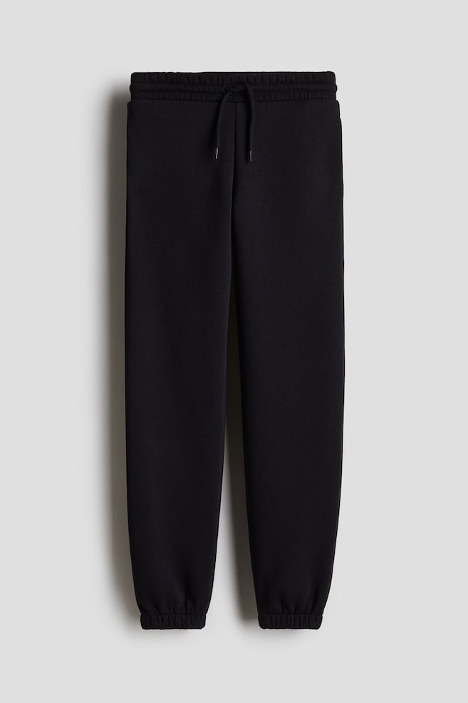 Pantaloni tip jogging din molton - Negru/Negru/Bej-deschis melanj/Gri-deschis melanj/Gri-deschis melanj - 1