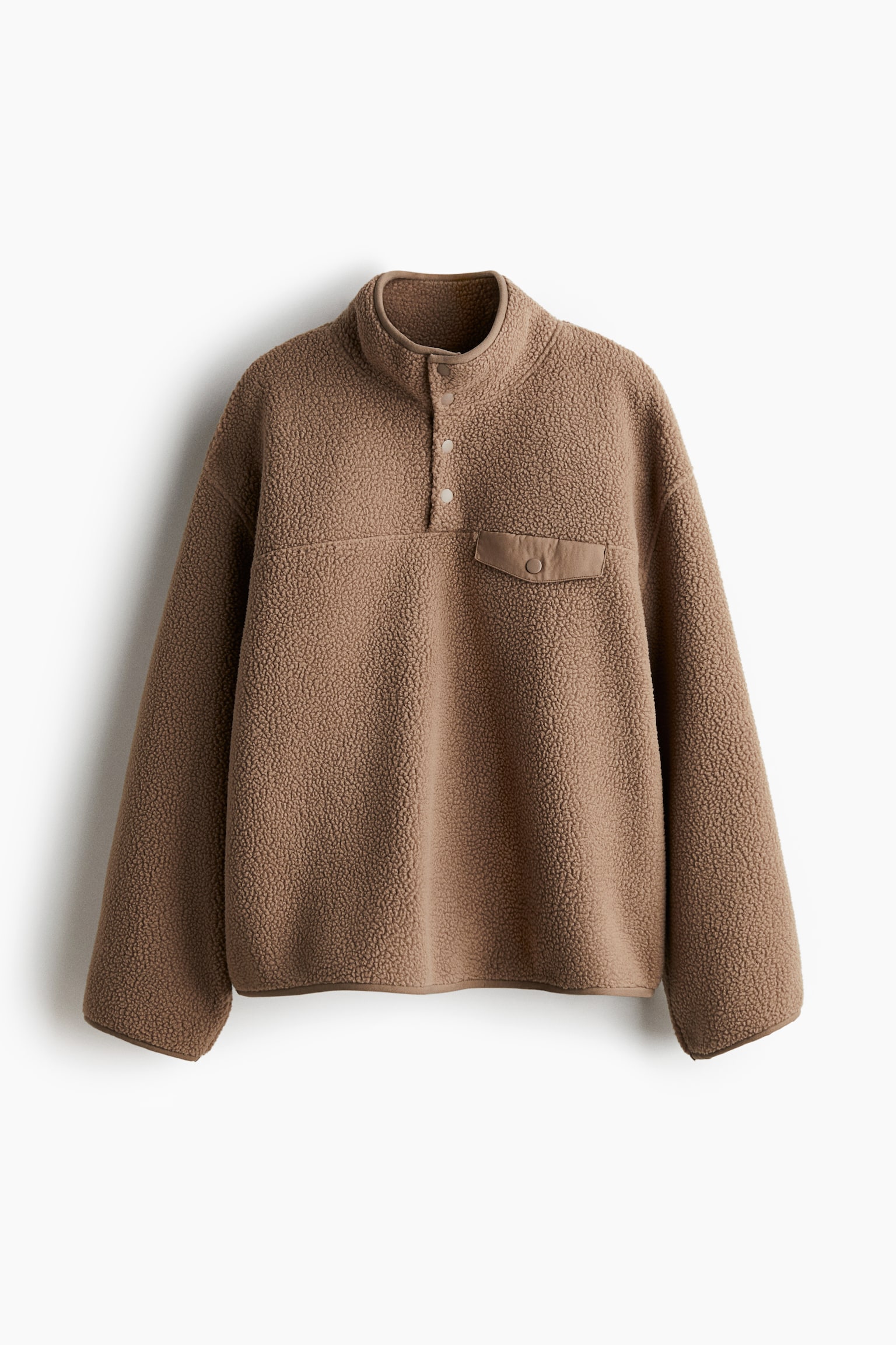 Женский свитшот H&M Teddy Fleece, цвет: Бежевый — фото 1