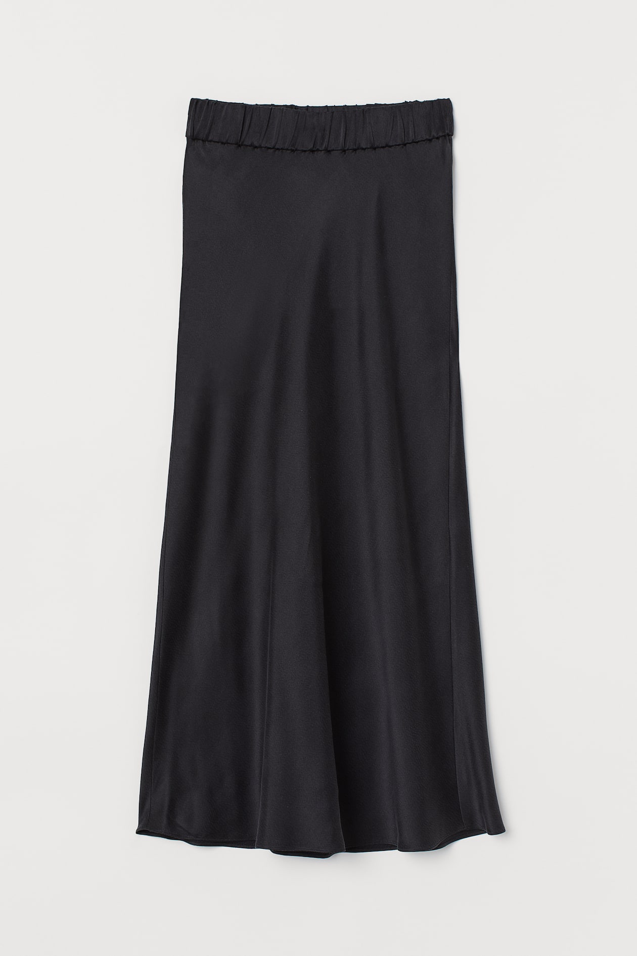 Calf-length silk skirt - Regular waist - Midi - Black - Ladies | H&M GB