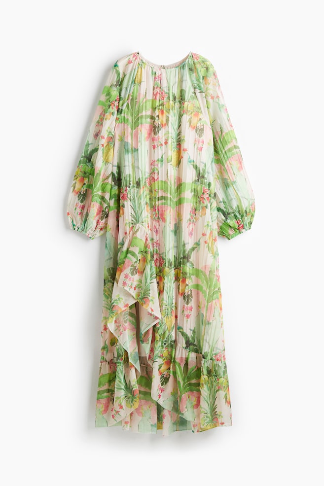 Maxivestido plisado - Rosa claro/Estampado/Marrón oscuro - 1
