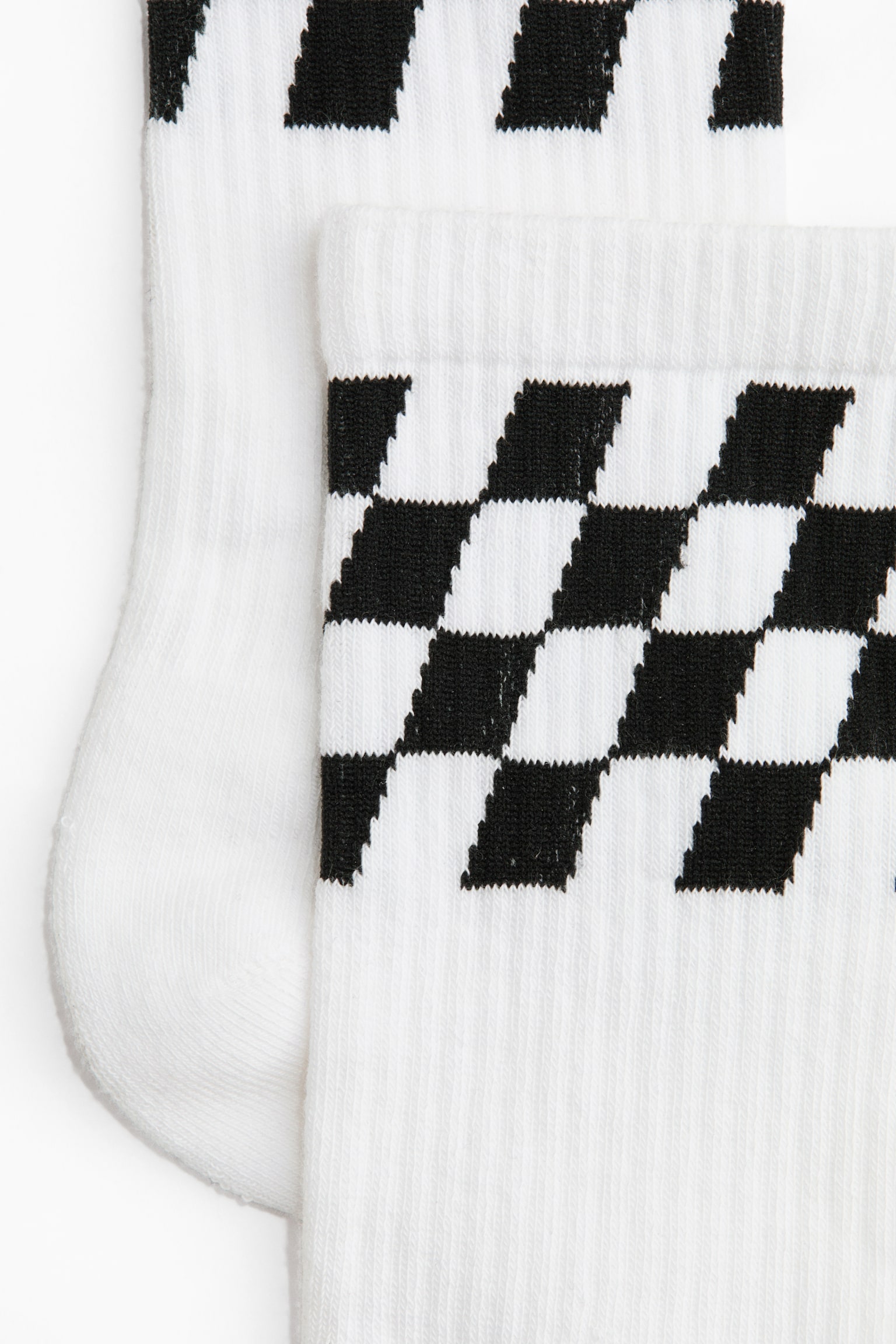 3-pack socks - White/Checked - 2