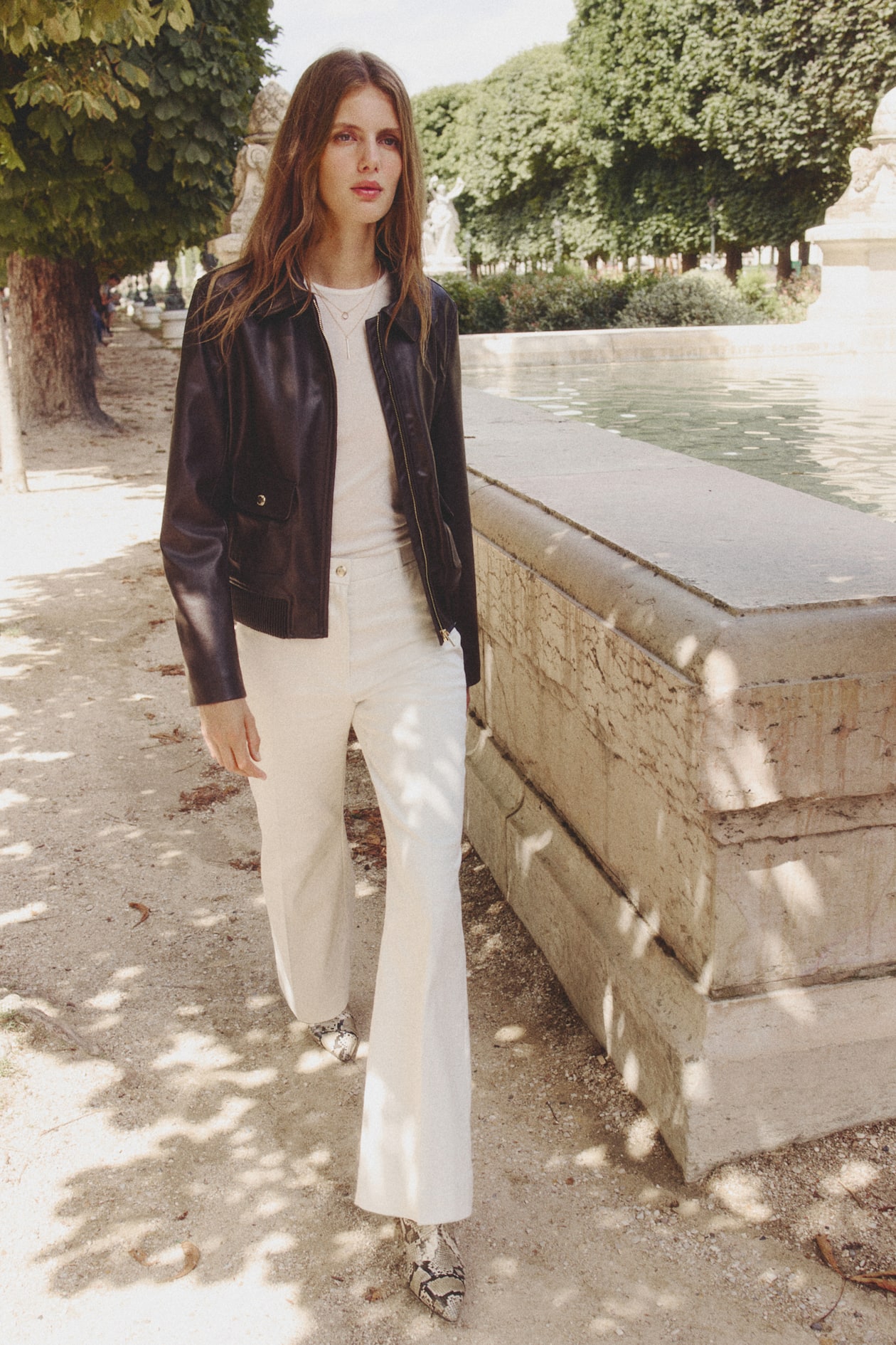 Flared Twill Pants