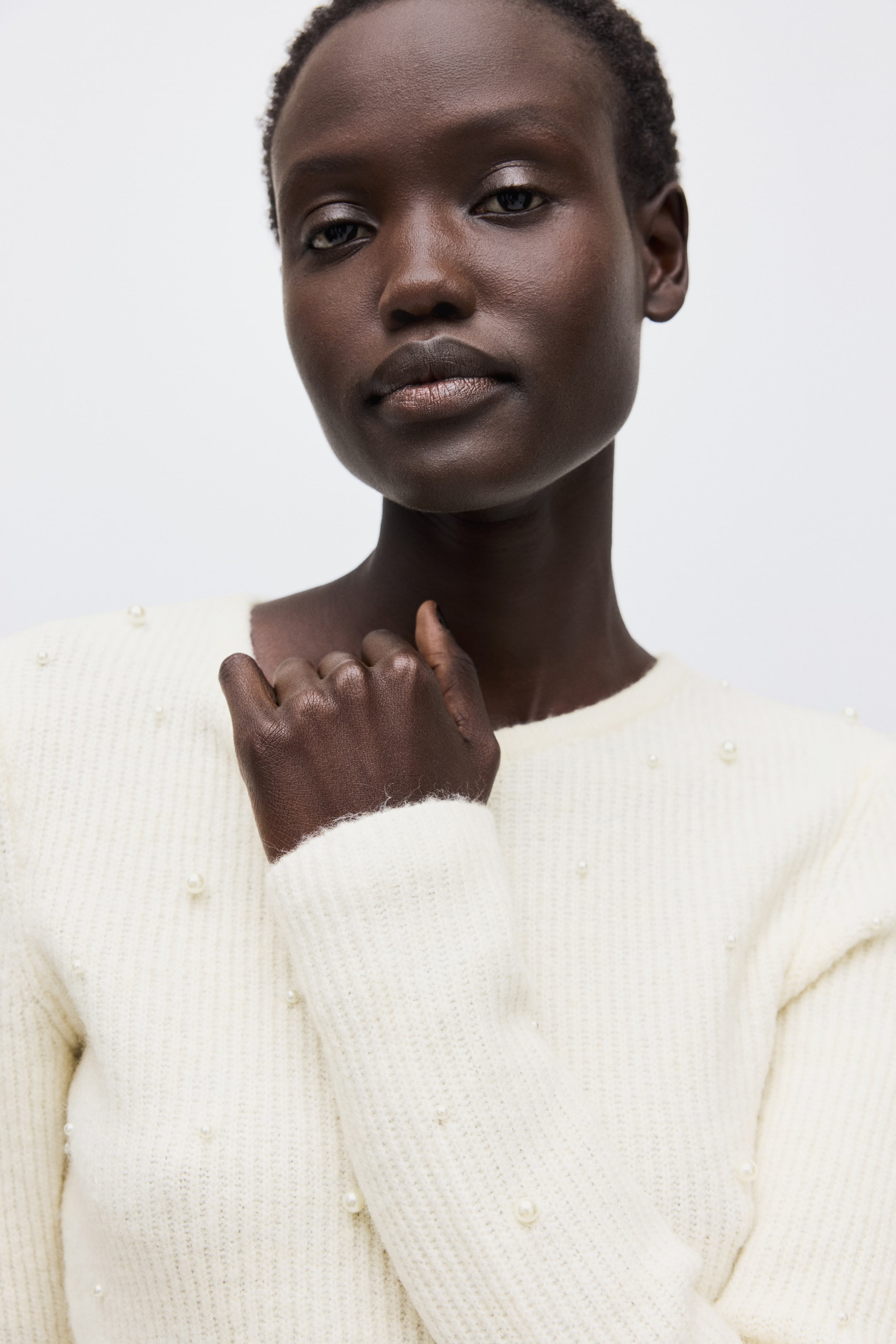 Zobrazit větší obrázek: Top peplum zdobený korálky - Krémová - ŽENY | H&M CZ 2