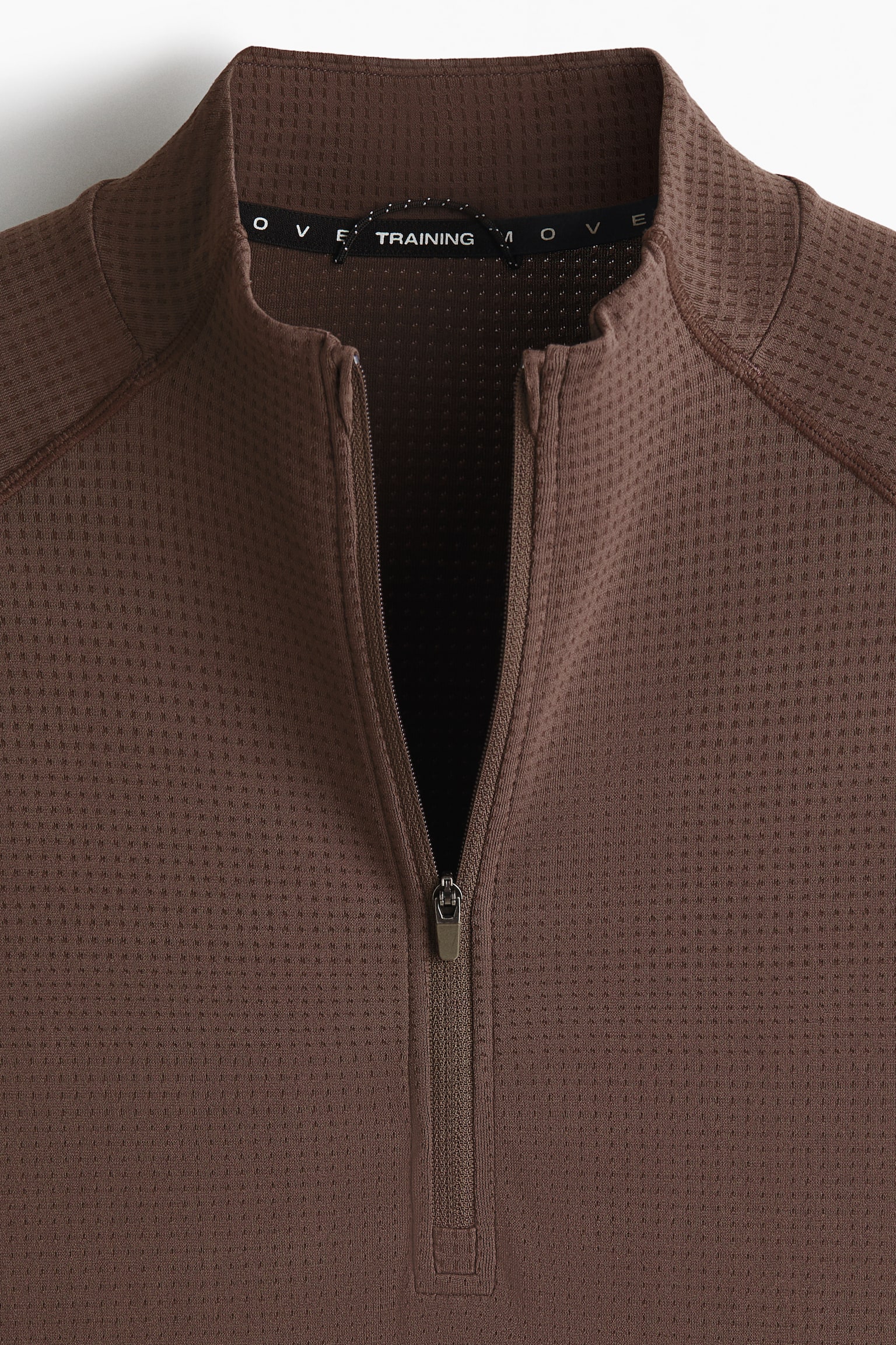 Muscle Fit Zip top sports top with DryMove™ - Brown/Navy blue/Brown - 4