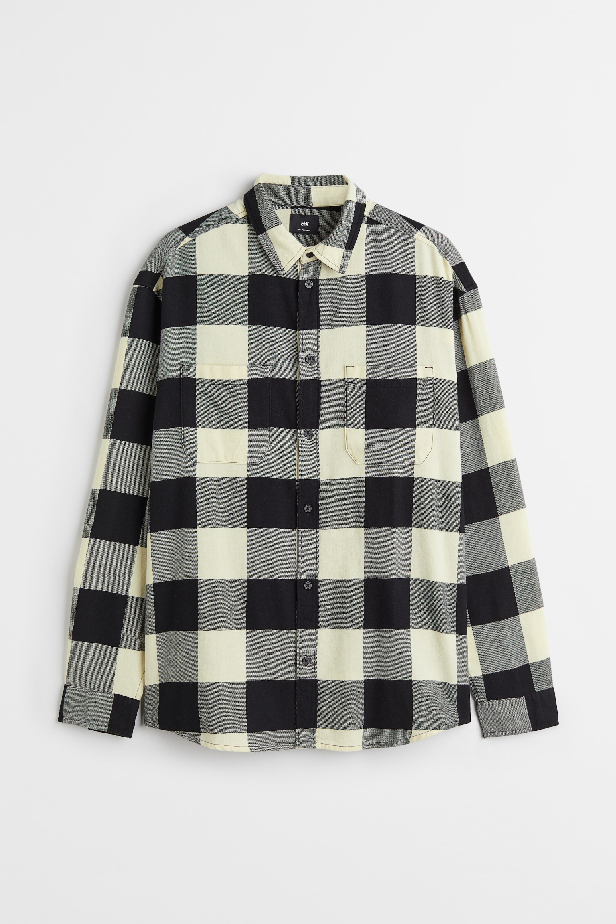 View larger image: Relaxed Fit Twill shirt - Light yellow/Black - Men | H&M 1