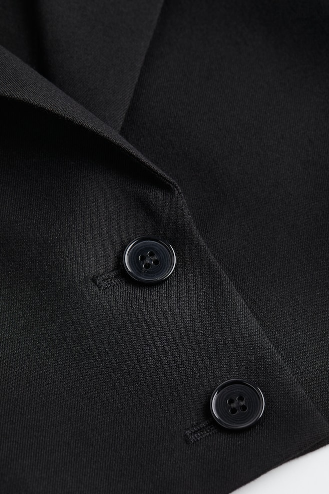 Tie-detail cropped blazer - Black/Green - 8