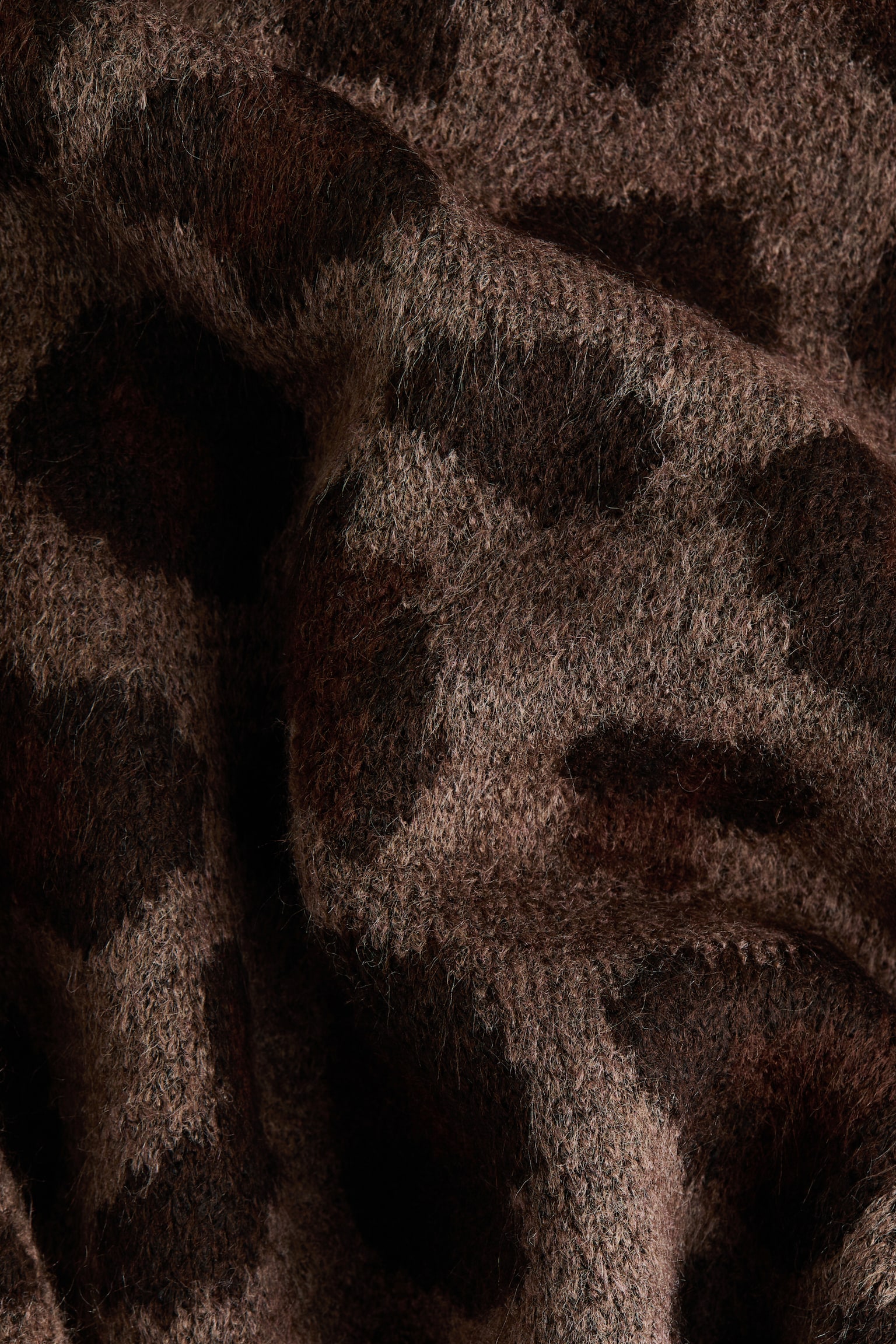 Женский свитер H&M Jacquard-Knit Mock Turtleneck, цвет: Серо-коричневый / Леопардовый с принтом — фото 2