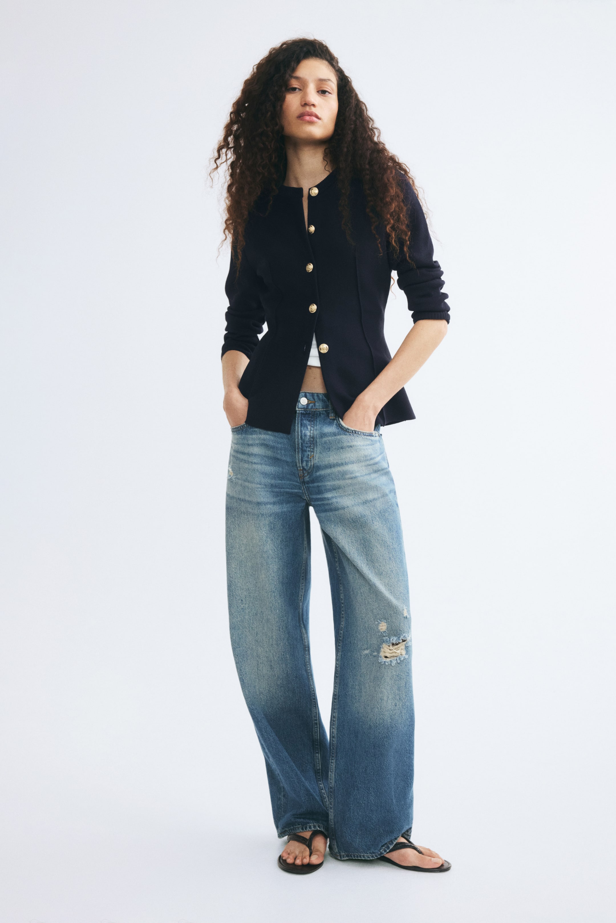 Fitted Fine-Knit Cardigan