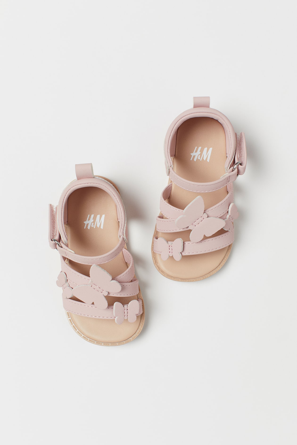 Sandals - No heel - Powder pink/butterflies - Kids | H&M US