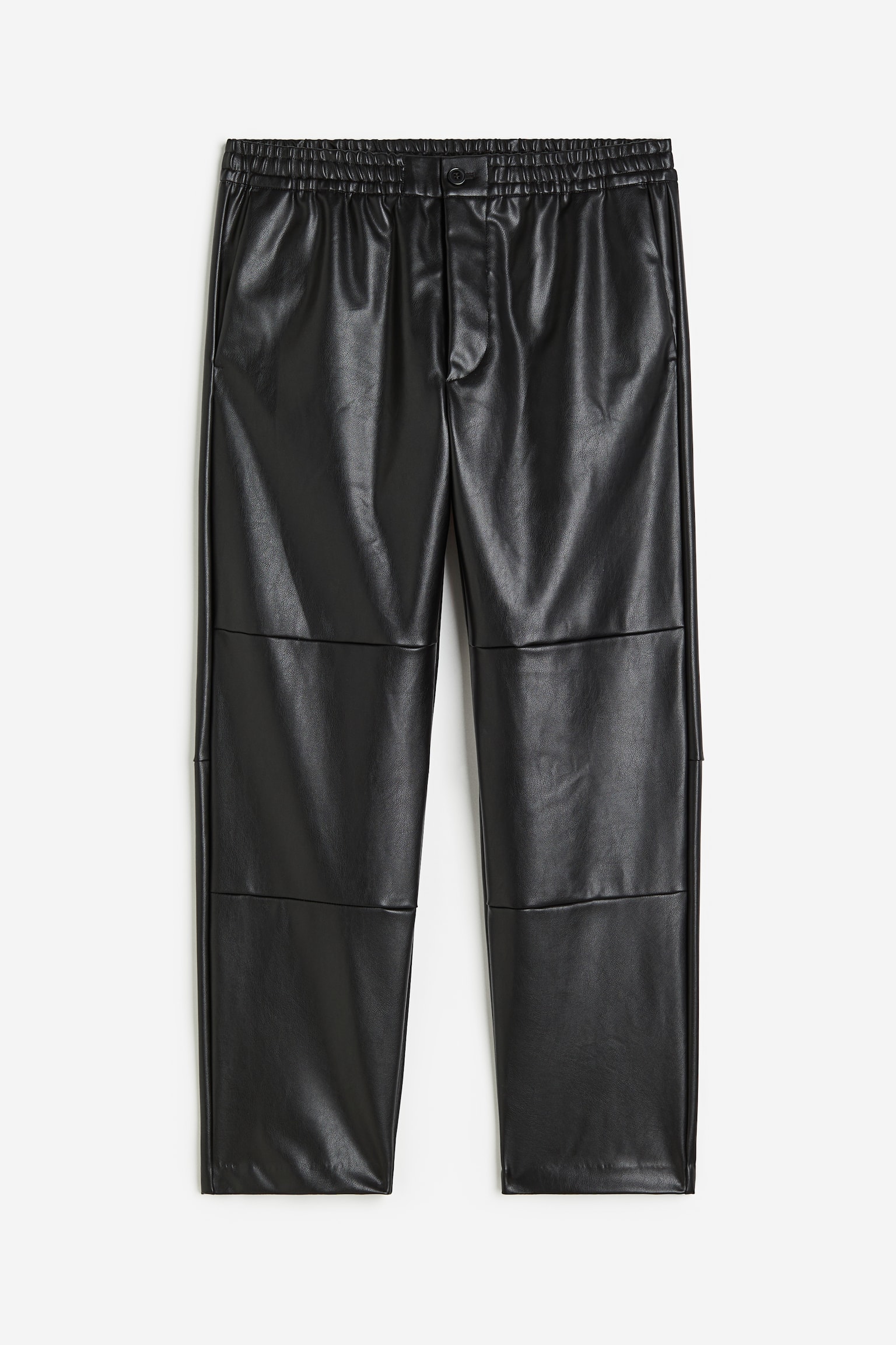 Regular Fit Coated trousers - Black - 1