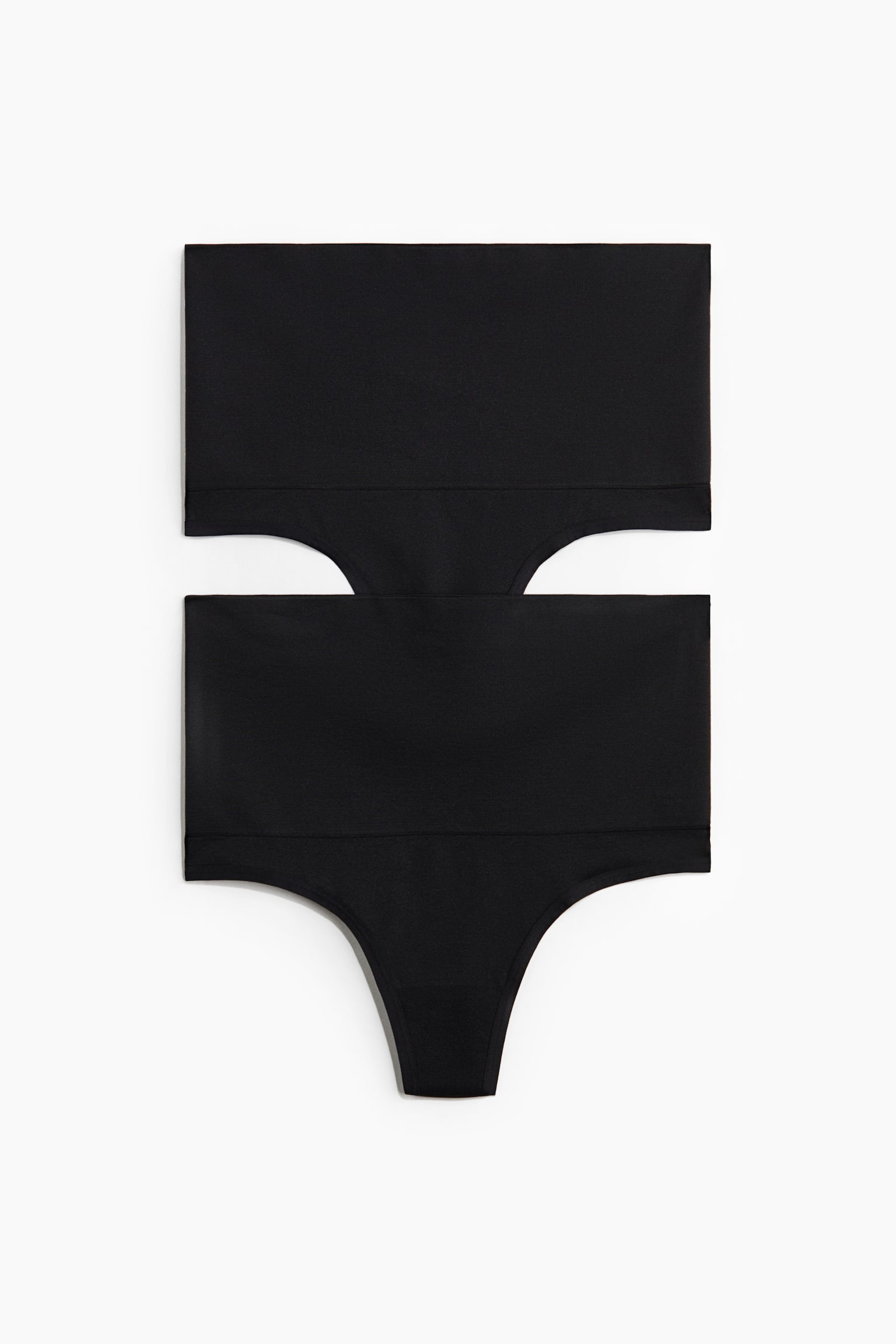 Трусы-стринги Shape, 2 шт. — H&M, цвет: Чёрный — фото 1