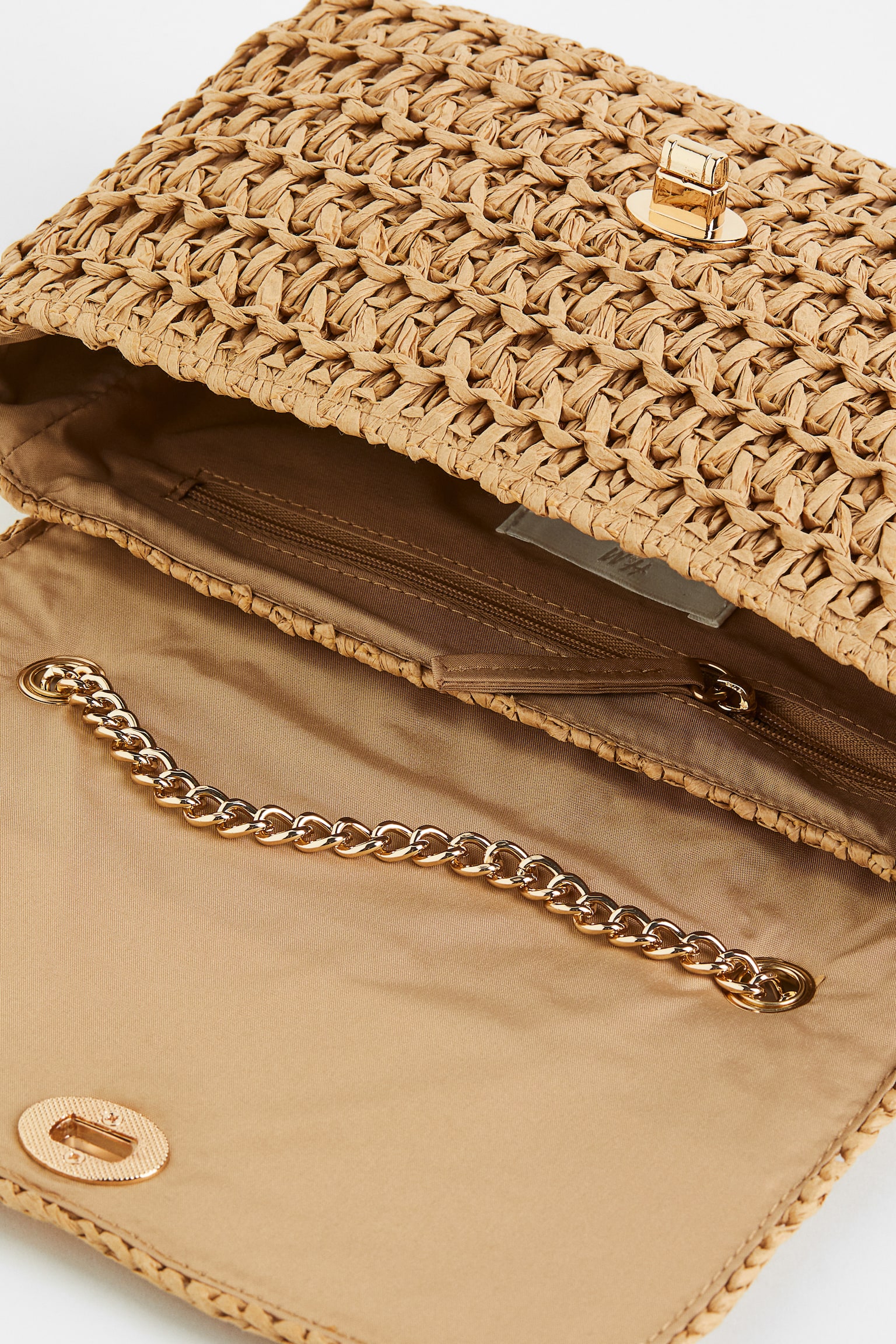 Straw Shoulder Bag - Beige - 2