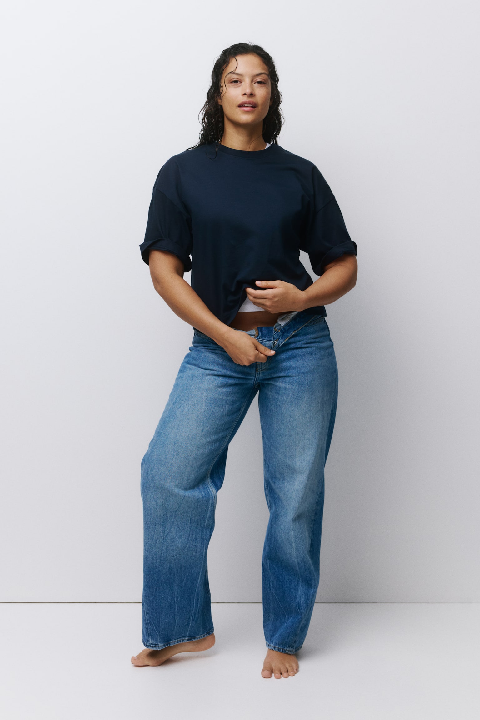 Tričko boxy - Námořnická modř/Bílá/tmavě hnědé proužky/Černá/Khaki zelená/Krémová/Bílá - 6