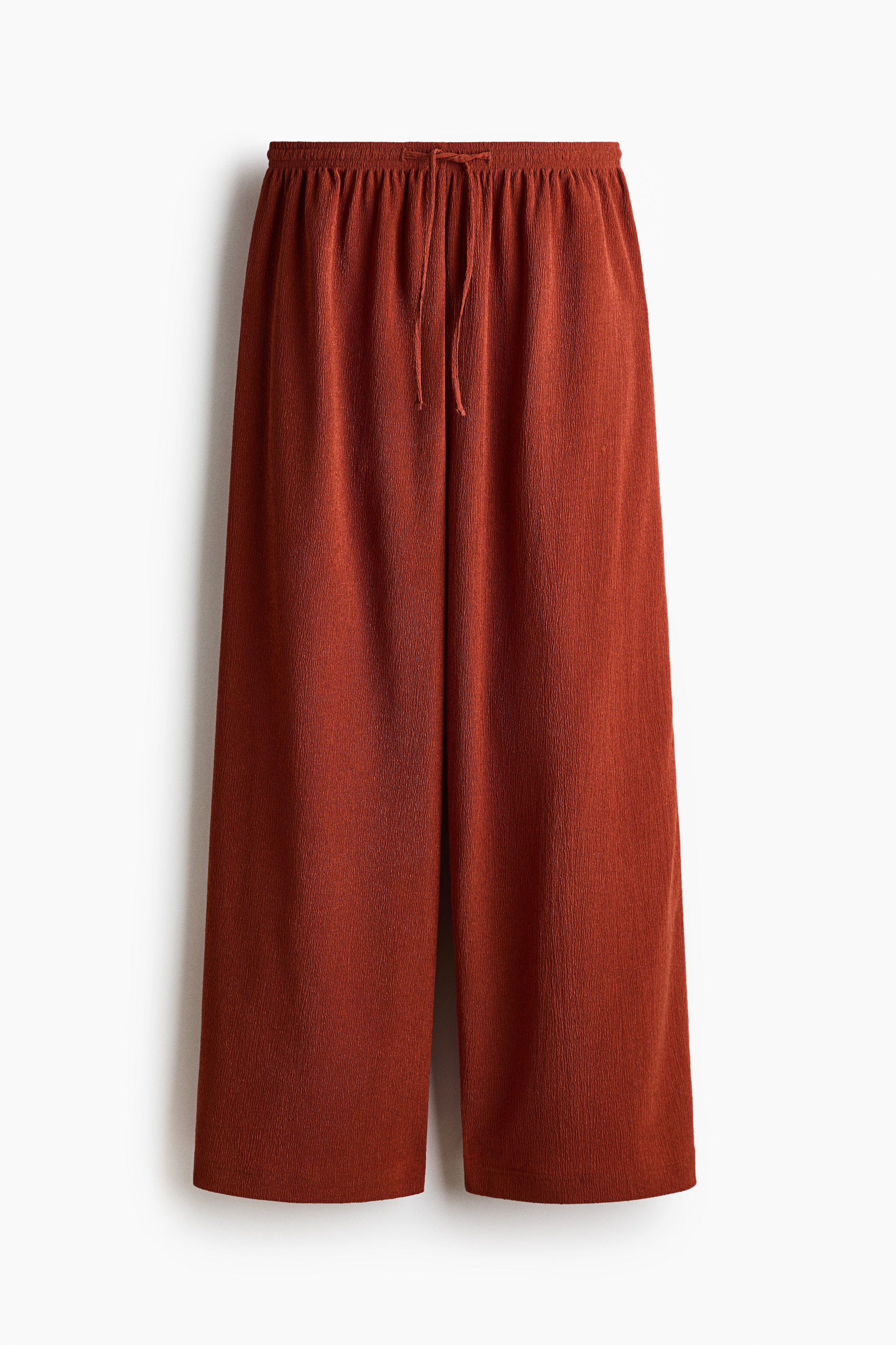Textured Jersey Pants - Burnt orange/Cream/striped/Rust brown/Dark brown/patterned