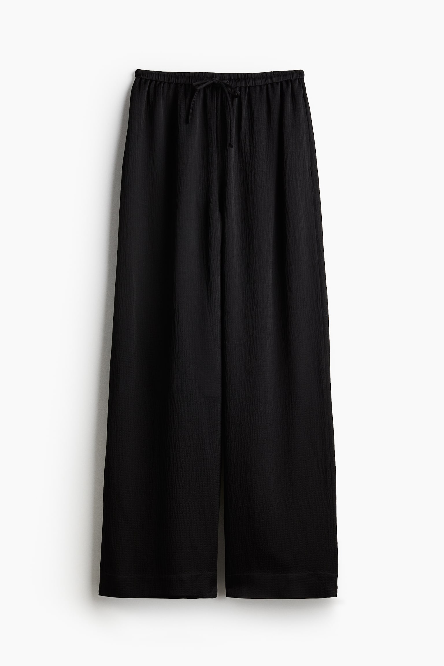 Silk-blend pull-on trousers - Black - 1