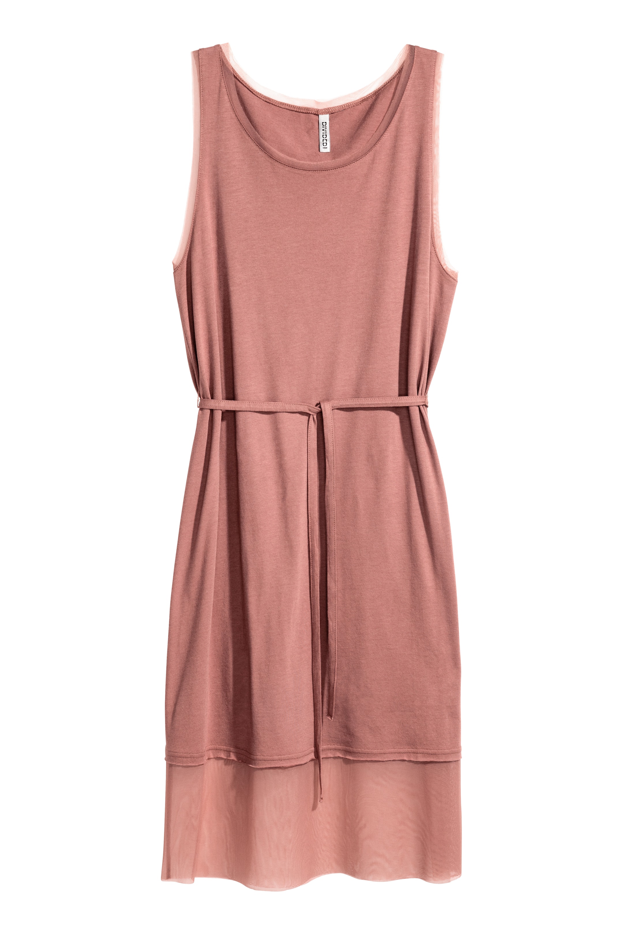 View larger image: Dress with mesh trims - Vintage pink - Ladies | H&M GB 1