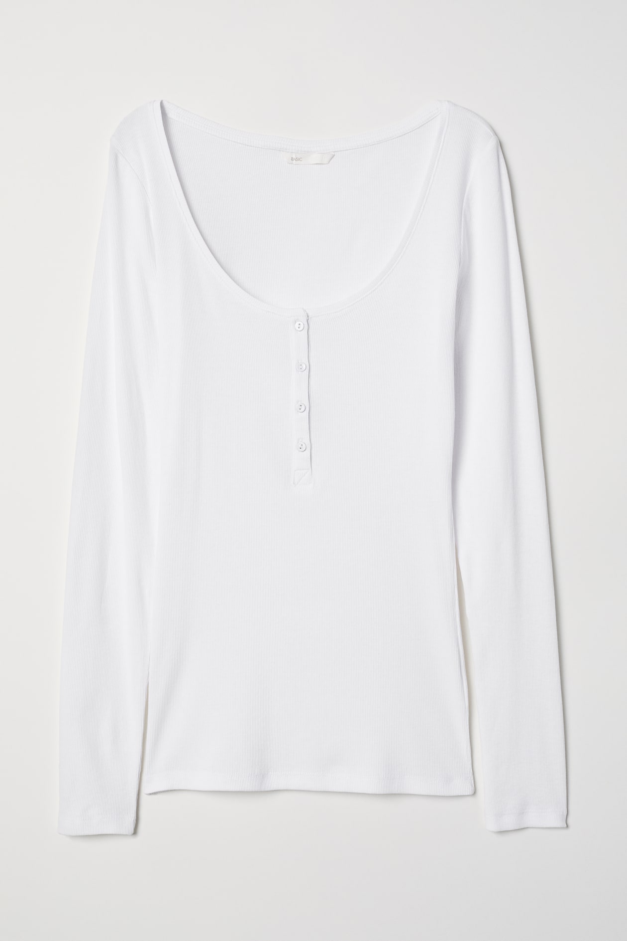 Henley shirt - Long sleeve - White - Ladies | H&M GB