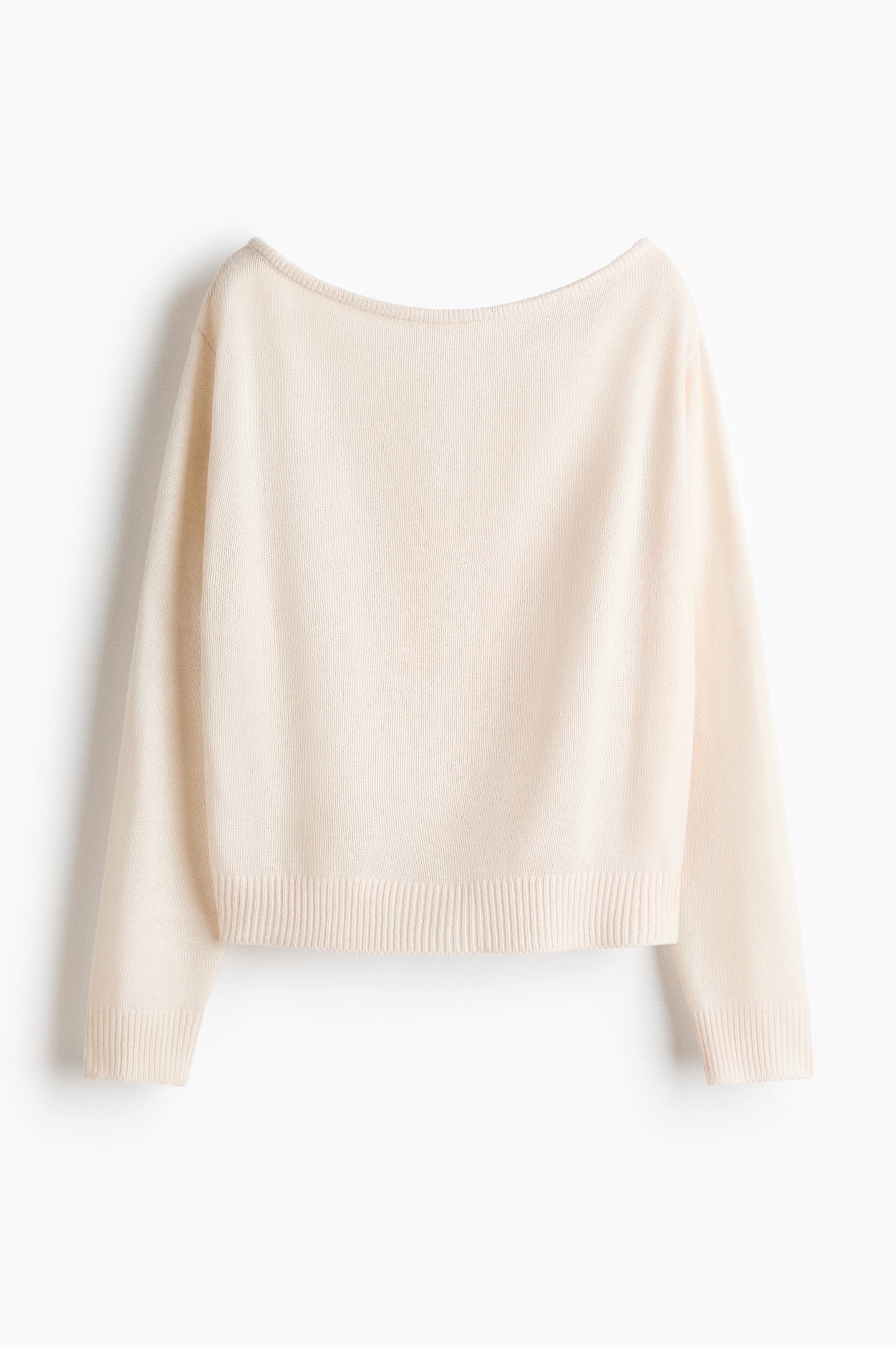 Off shoulder-trøje - Lys beige