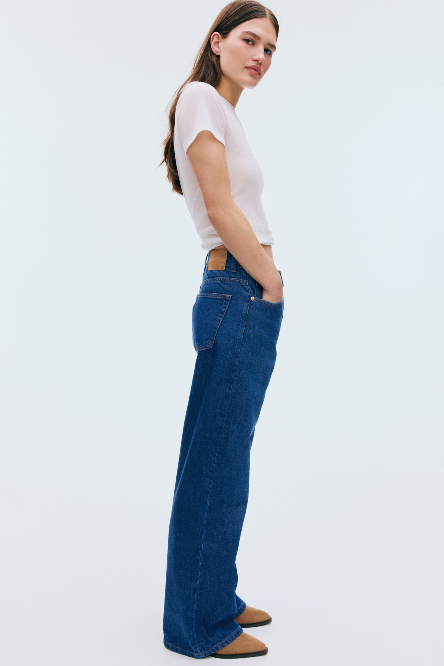 Wide High Jeans - Blu denim scuro/Blu denim chiaro/Blu denim scuro/Blu denim scuro/gessato/Blu denim/Grigio denim/Beige chiaro/Grigio/Blu denim/Nero/Blu denim/Bianco - 6