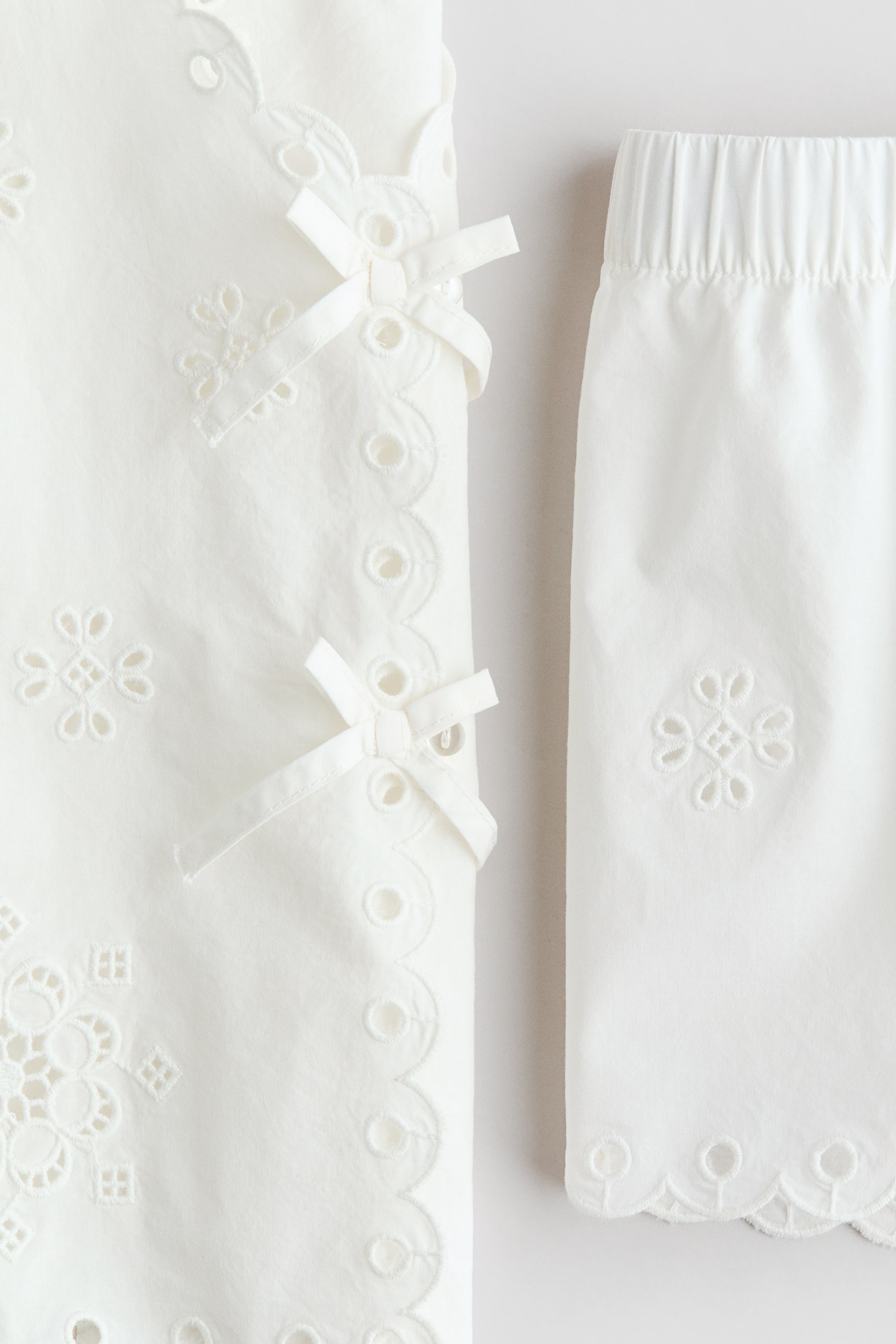 2-Piece Eyelet-Embroidered Cotton Set