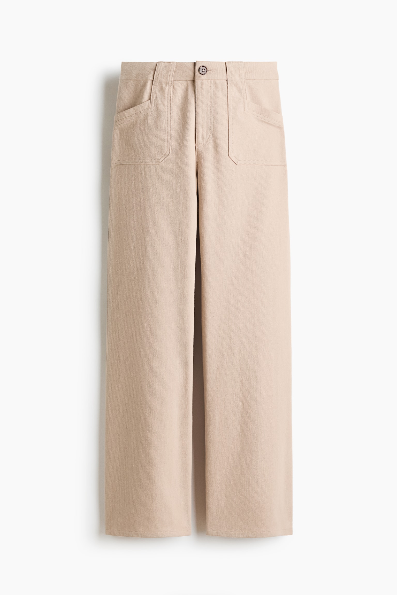 Wide twill trousers - Beige/Black/Khaki green - 1
