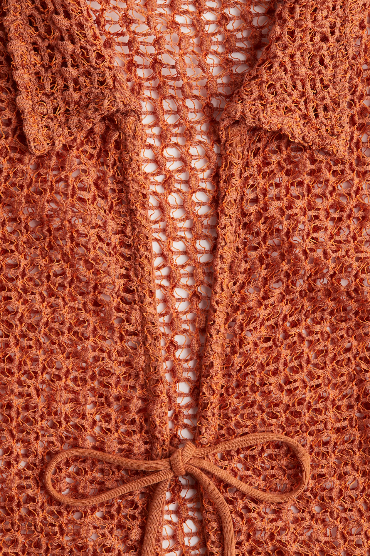 Tie-Front Hole-Knit Top - image 3