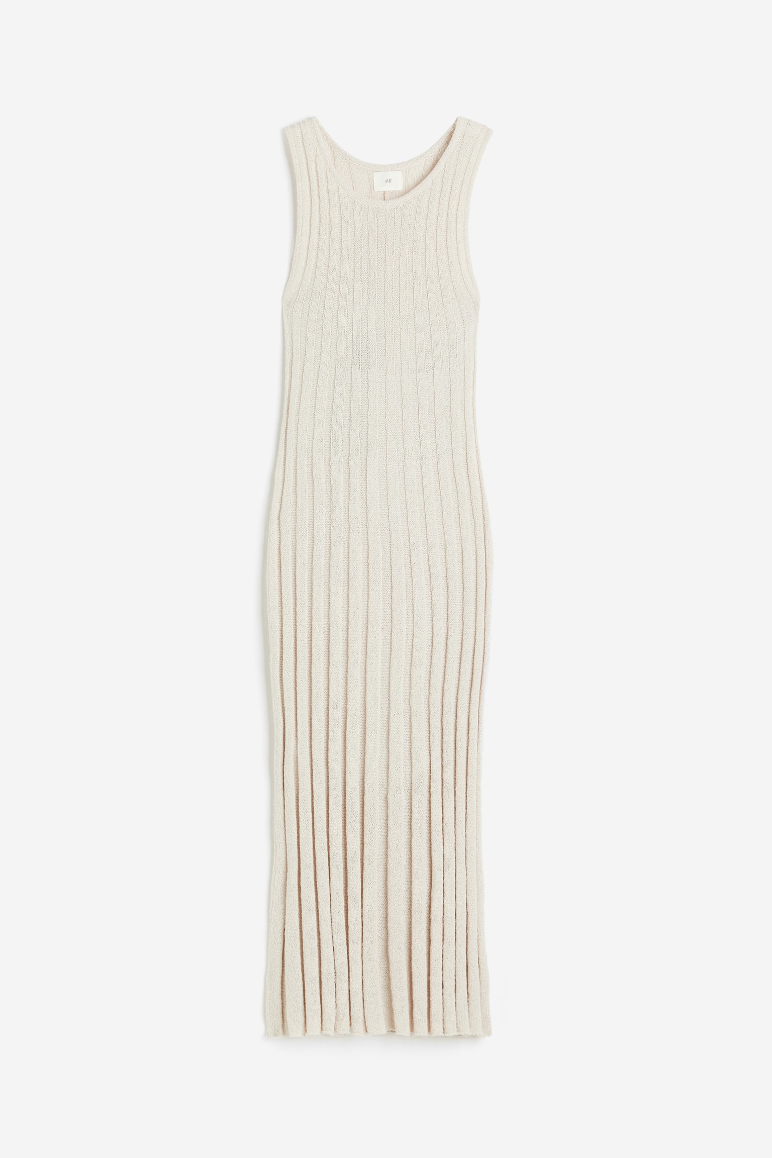 Rib Knit Dress - Light beige - 1