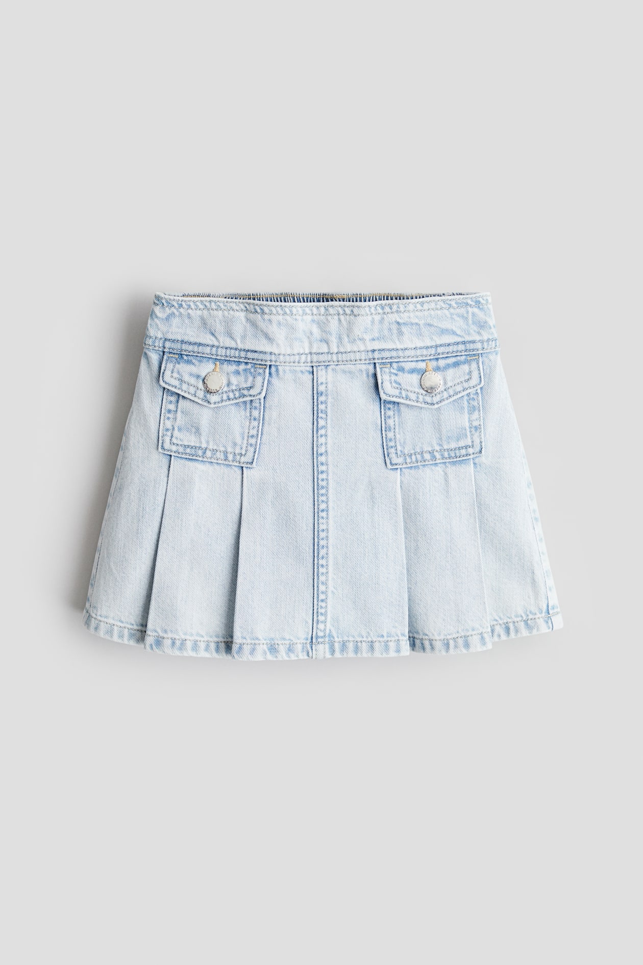Blue Embroidered Frayed Denim Skirt (Kids) main image 1