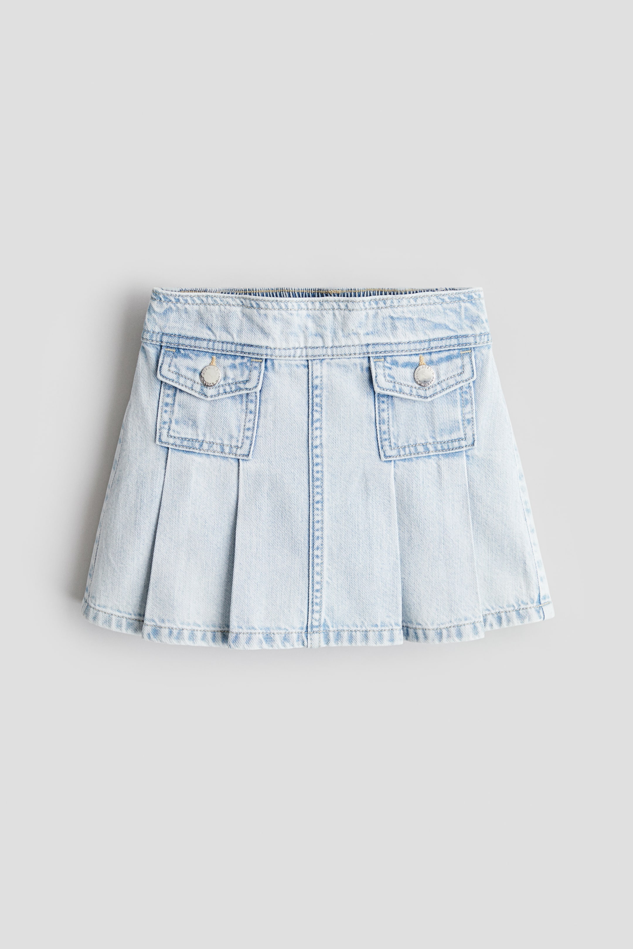 Pleated Denim Skirt