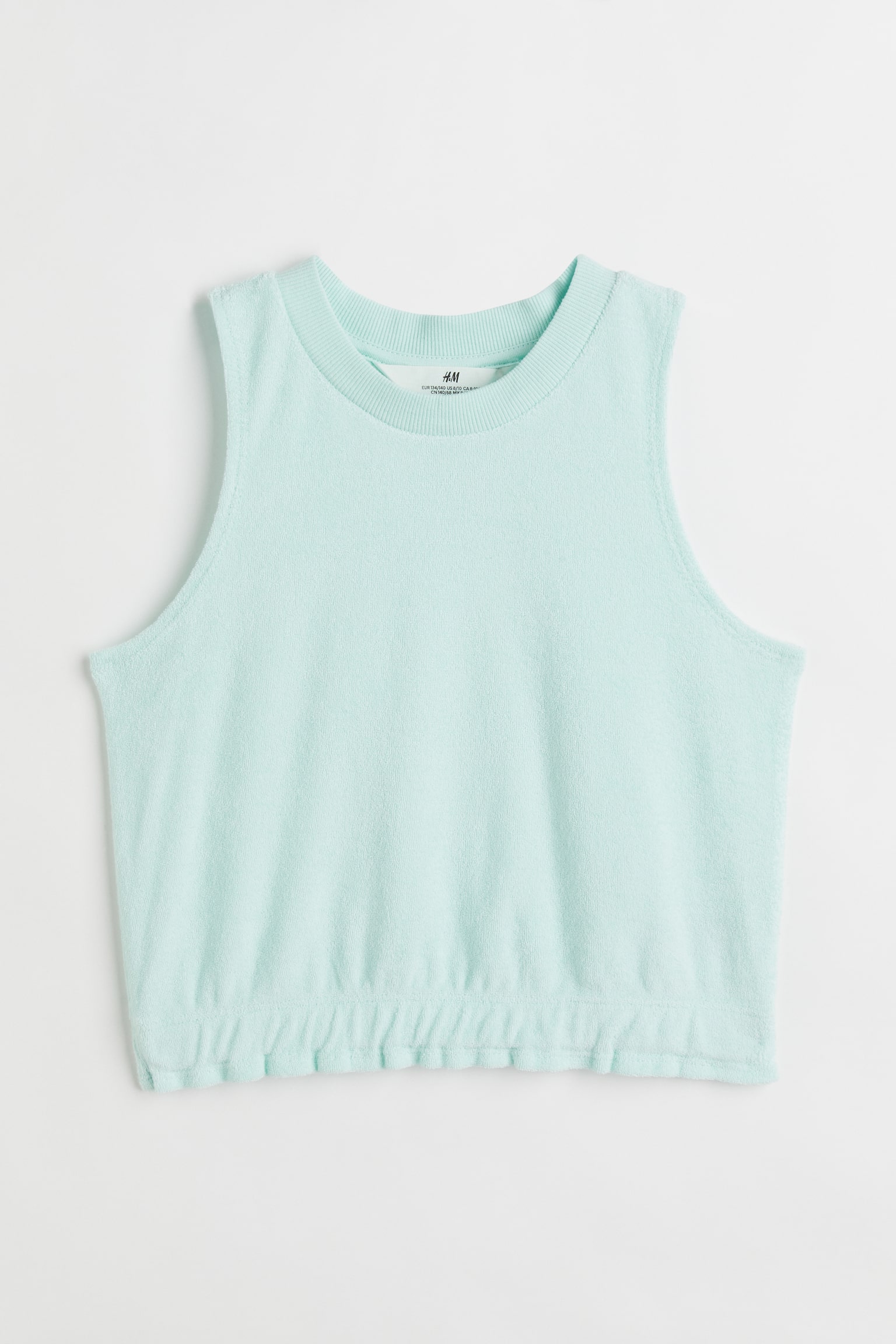 Cropped terry vest top - Light turquoise/Light purple/Light yellow - 1