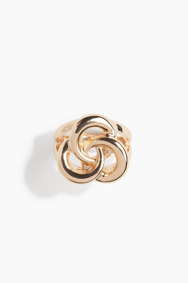 Knot-Look Ring - Gold-colored - 1